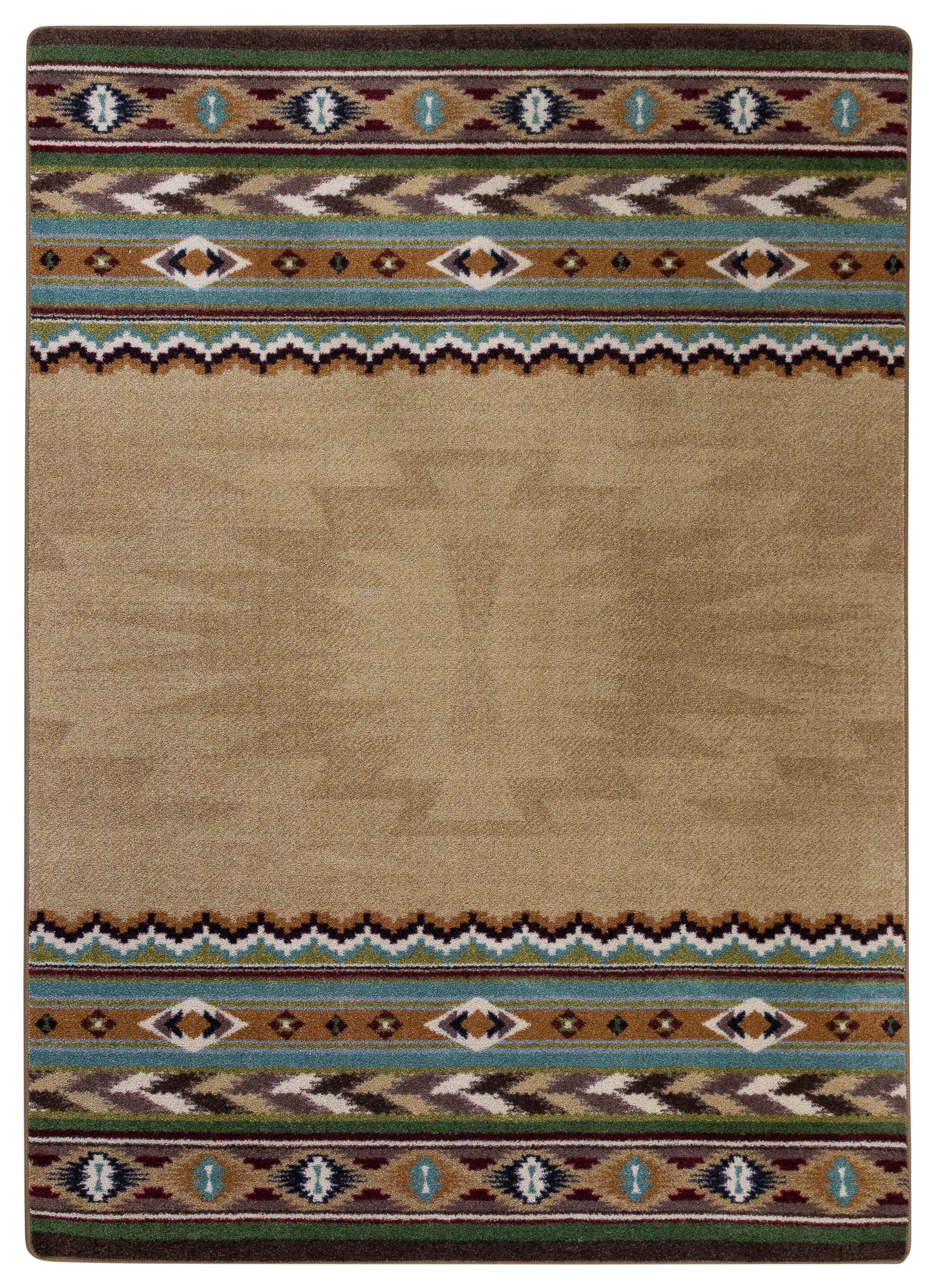 American Dakota Cinnabar Star Area Rug - Tan - 4  x 5