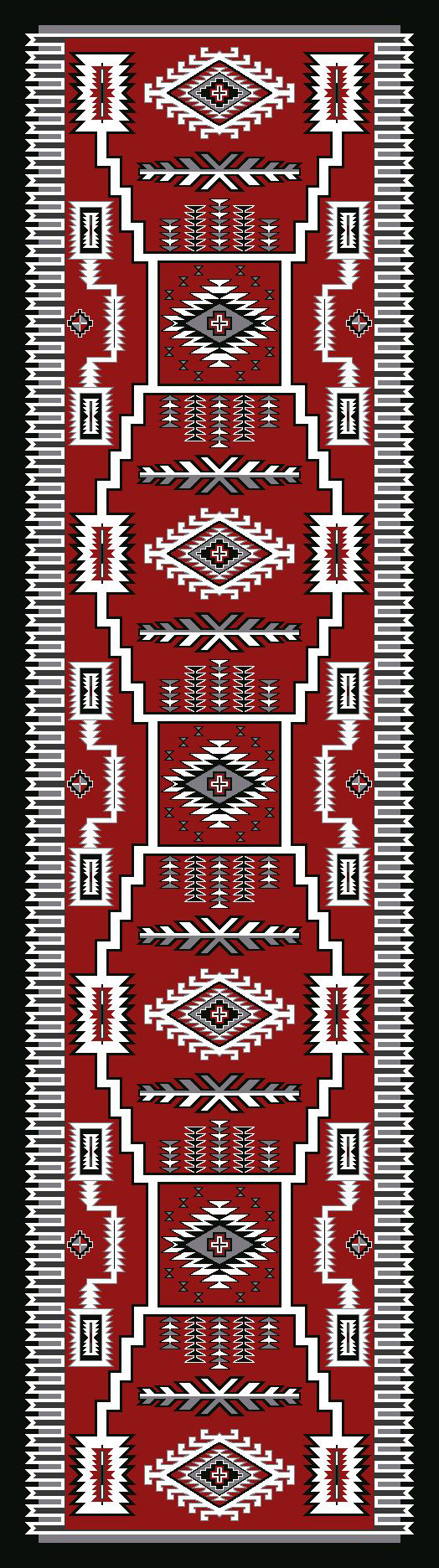 American Dakota Cloudburst Area Rug - Red - 2 x 8