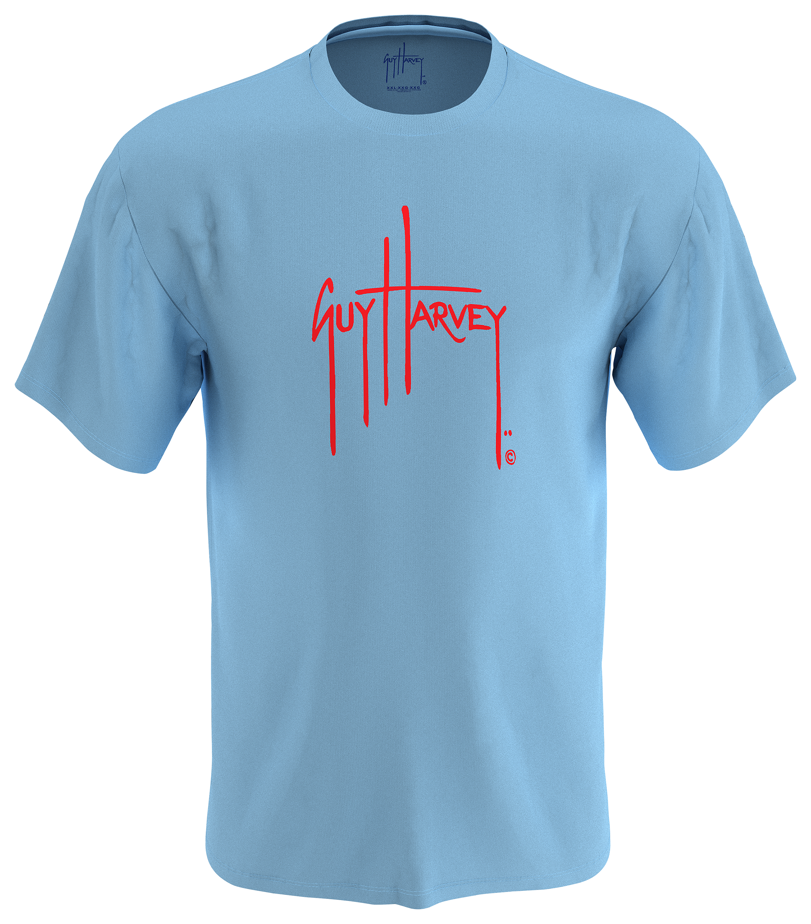 Guy Harvey Core Solid Short-Sleeve Crew T-Shirt for Men - Powder Blue - L