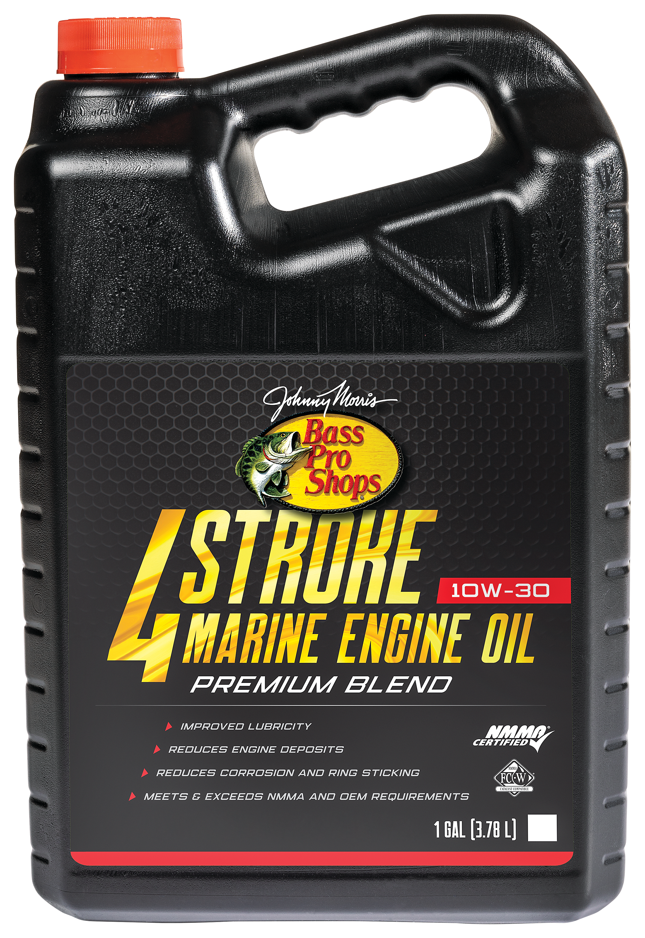 Image of Bass Pro Shops 4-Stroke 10W-30 Premium Blend Marine Engine Oil - 4 Gallon Jugs