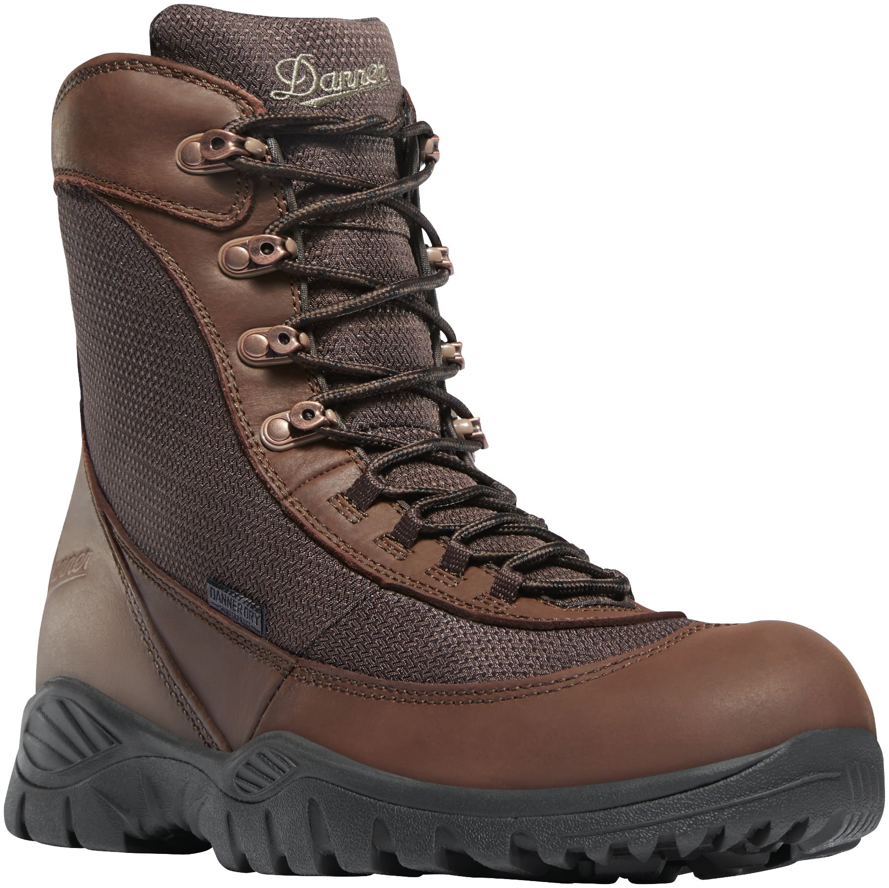 Image of Danner Element 8' Waterproof Hunting Boots for Men - Brown - 7.5M