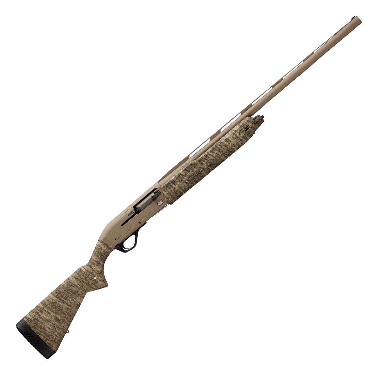 Winchester SX4 Hybrid Hunter SemiAuto Shotgun  12 Gauge  FDE  Mossy Oak Bottomland  28  35 Chamber  Right