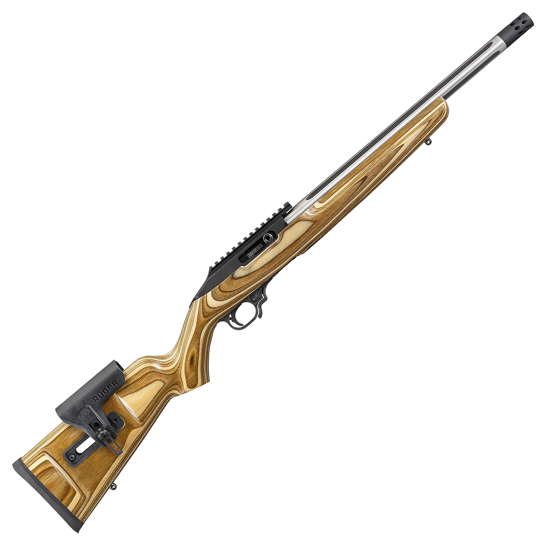 Ruger 1022 Competition SemiAuto Rimfire Rifle  Natural Brown Laminate