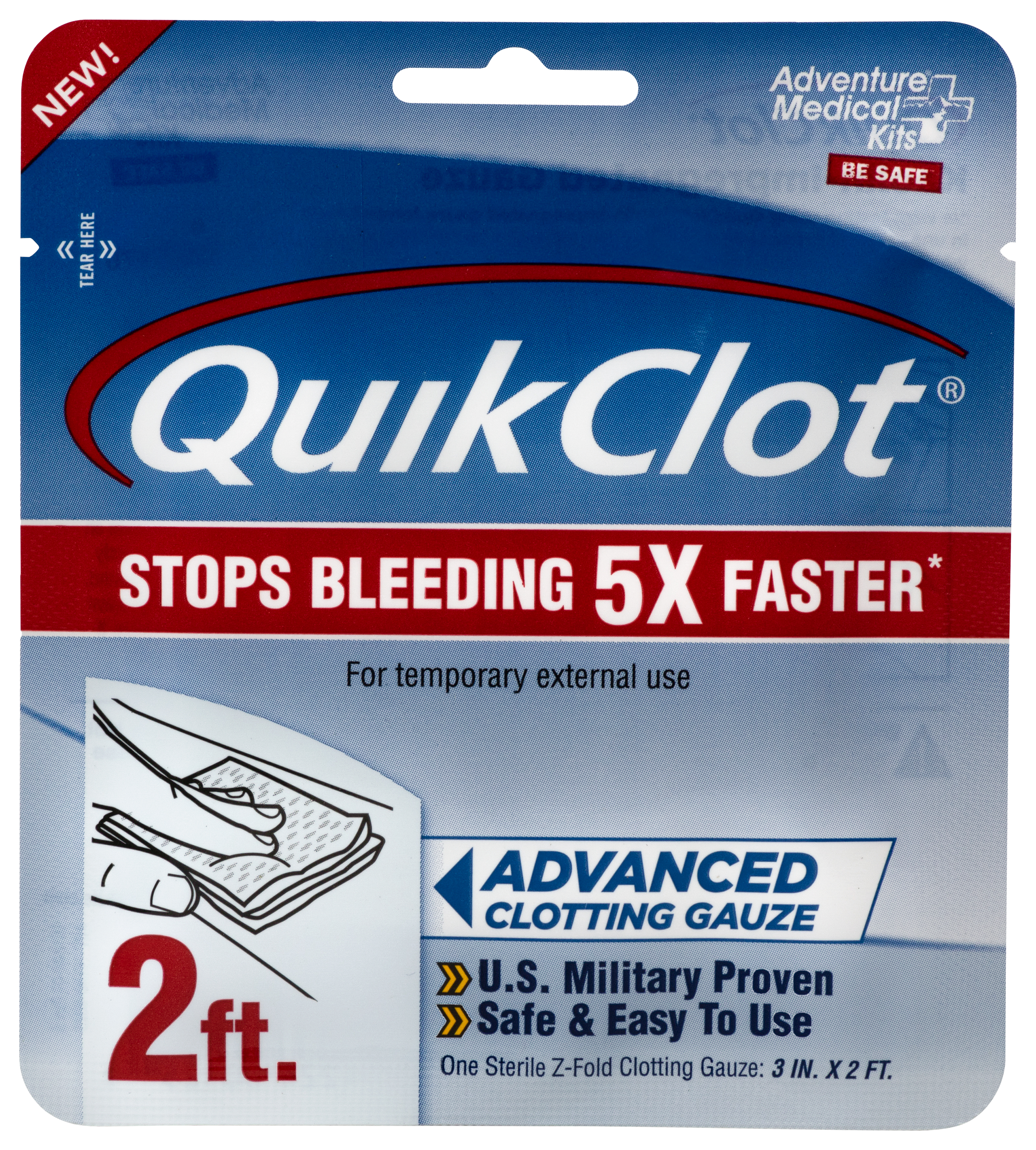 Image of Advanced Medical Kits QuikClot Clotting Gauze - 3″ x 48″