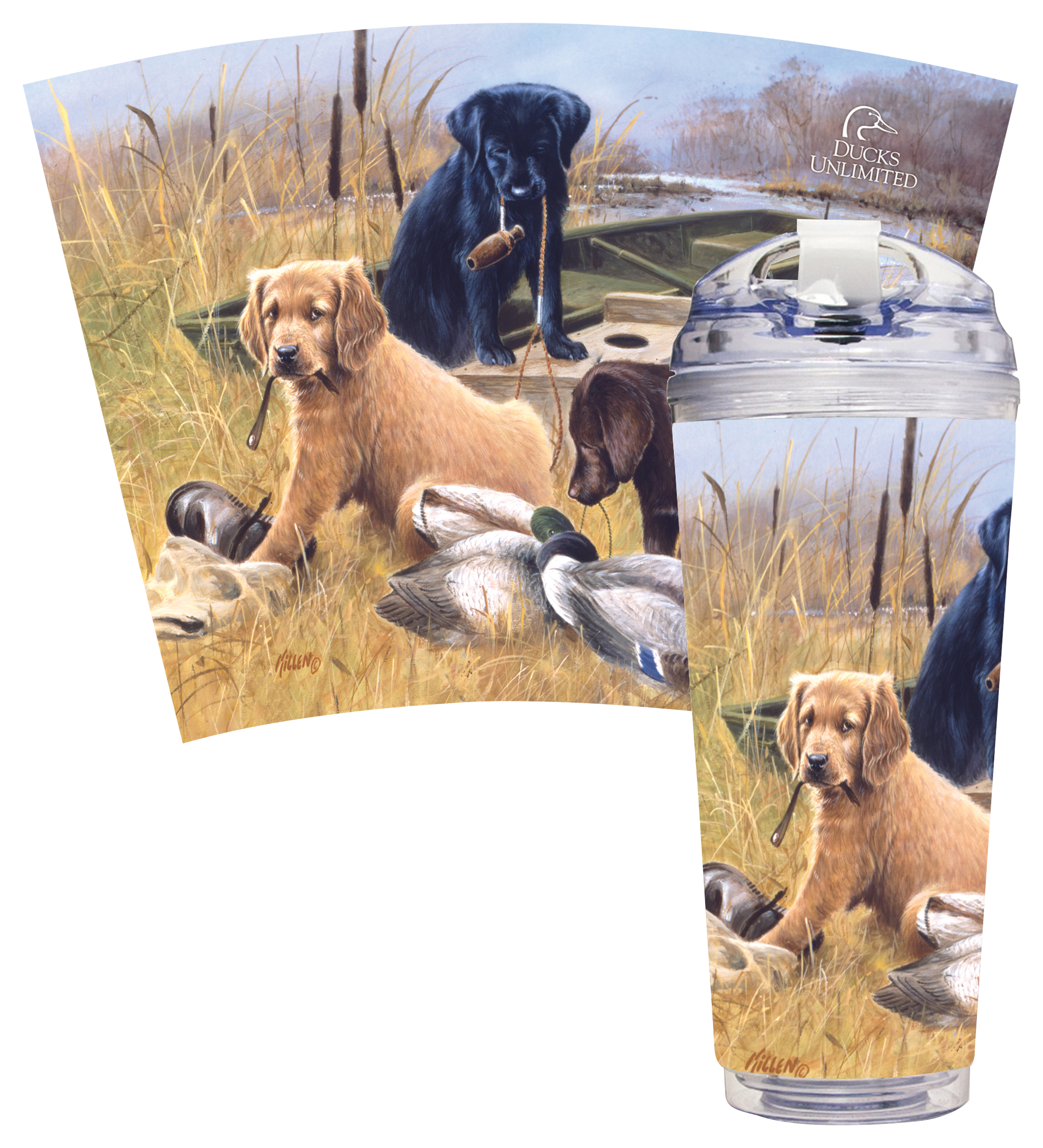 Ducks Unlimited Marsh Buddies Insulated Wrap Hinged Lid Tumbler