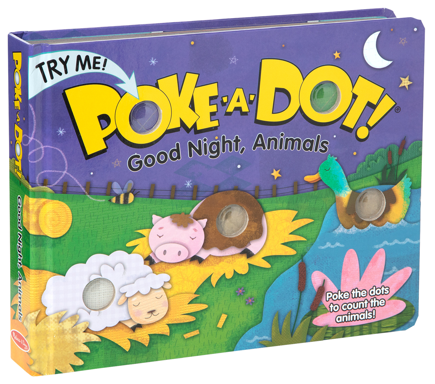 Image of Melissa &Doug Poke-A-Dot Good Night, Animals Interactive Board Book for Kids