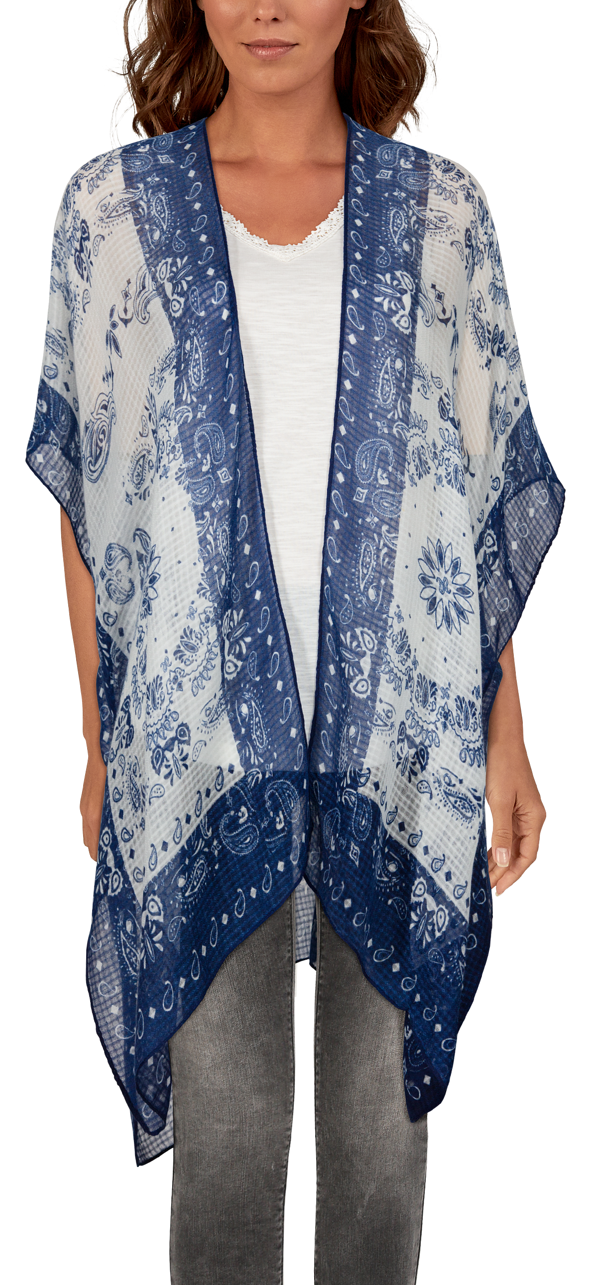 Quagga Indigo Ruana for Ladies