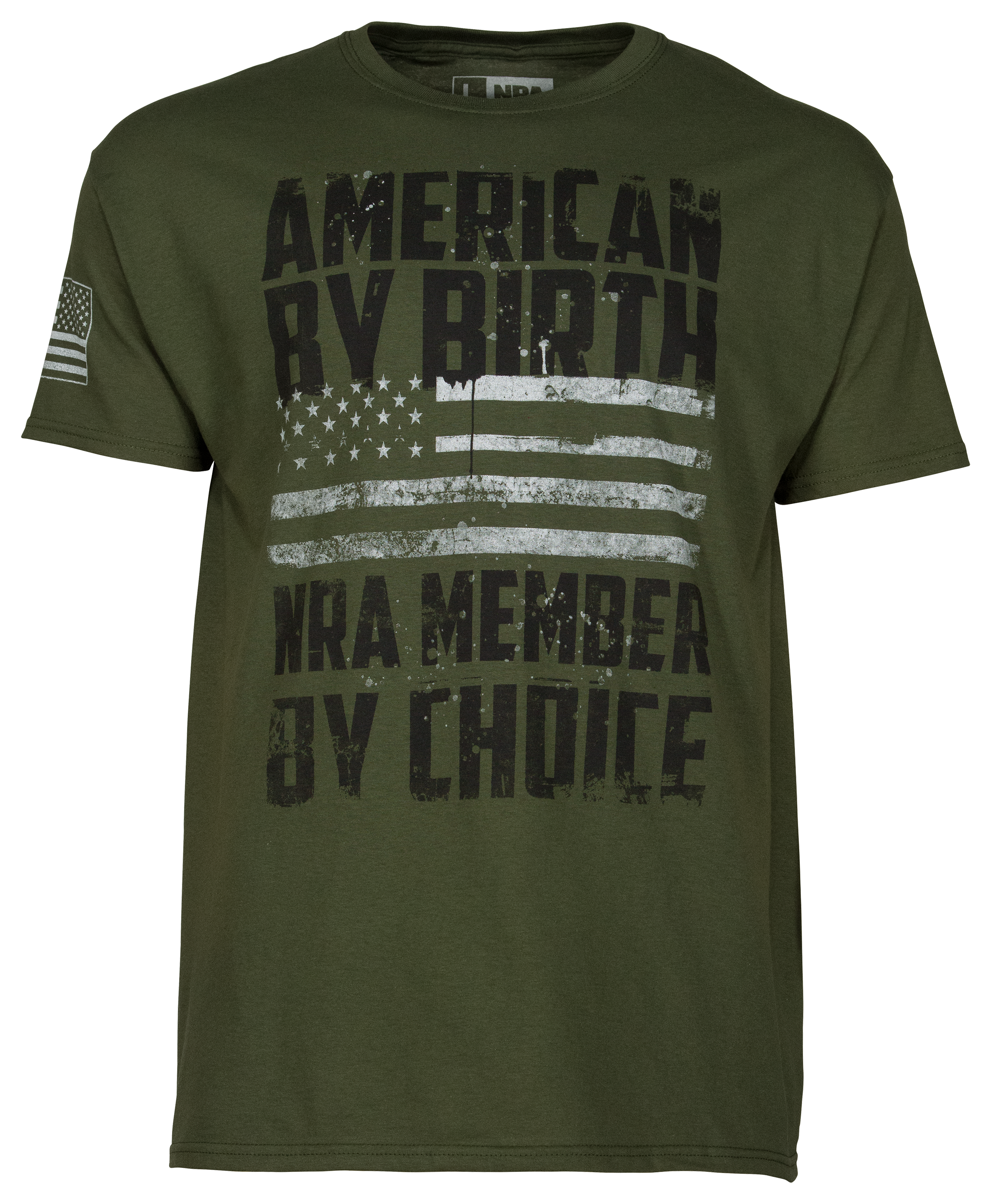 NRA American by Birth Short-Sleeve T-Shirt for Men - Military Green - XL