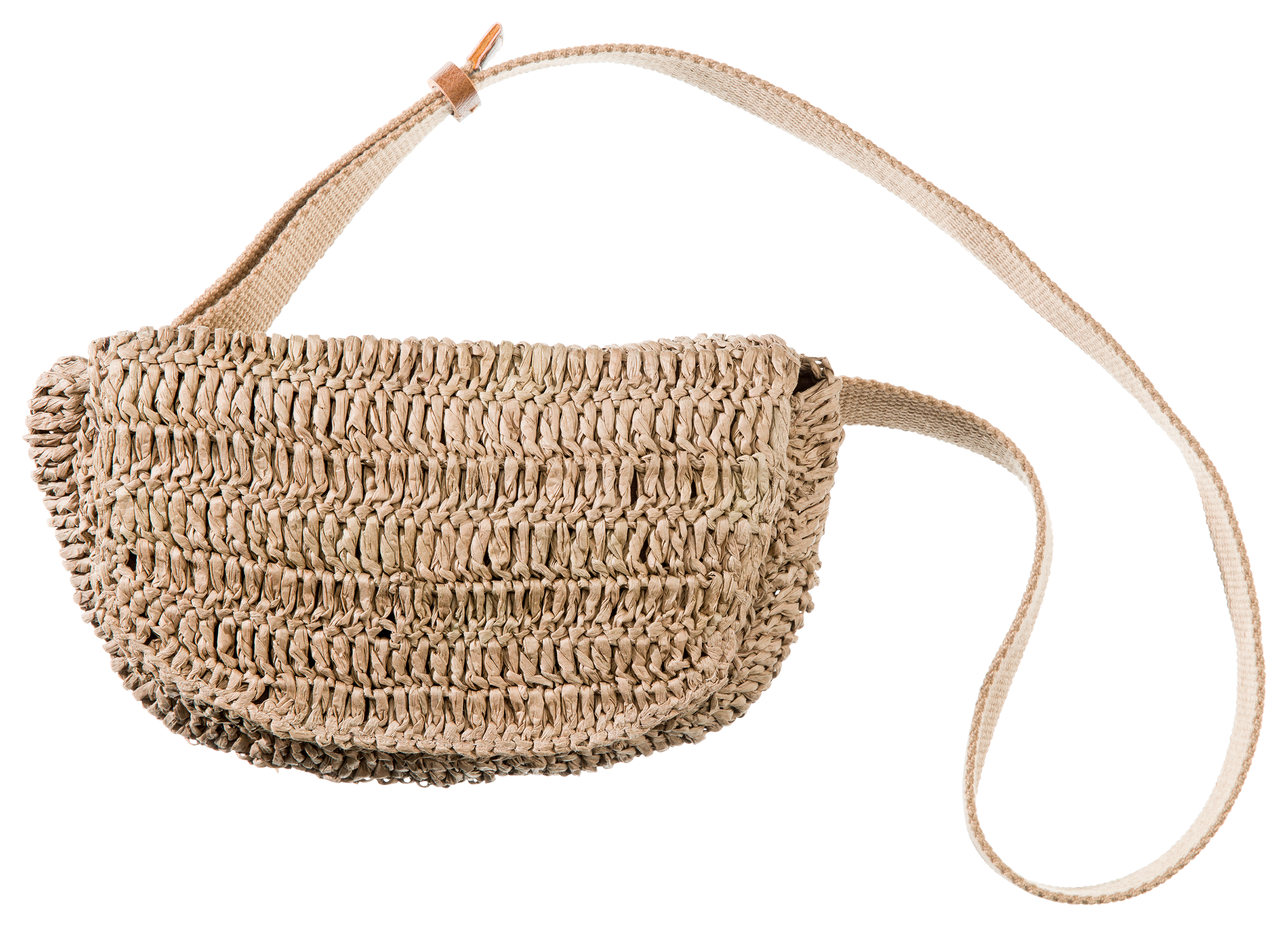 Quagga Walnut Hued Raffia Belt Bag for Ladies