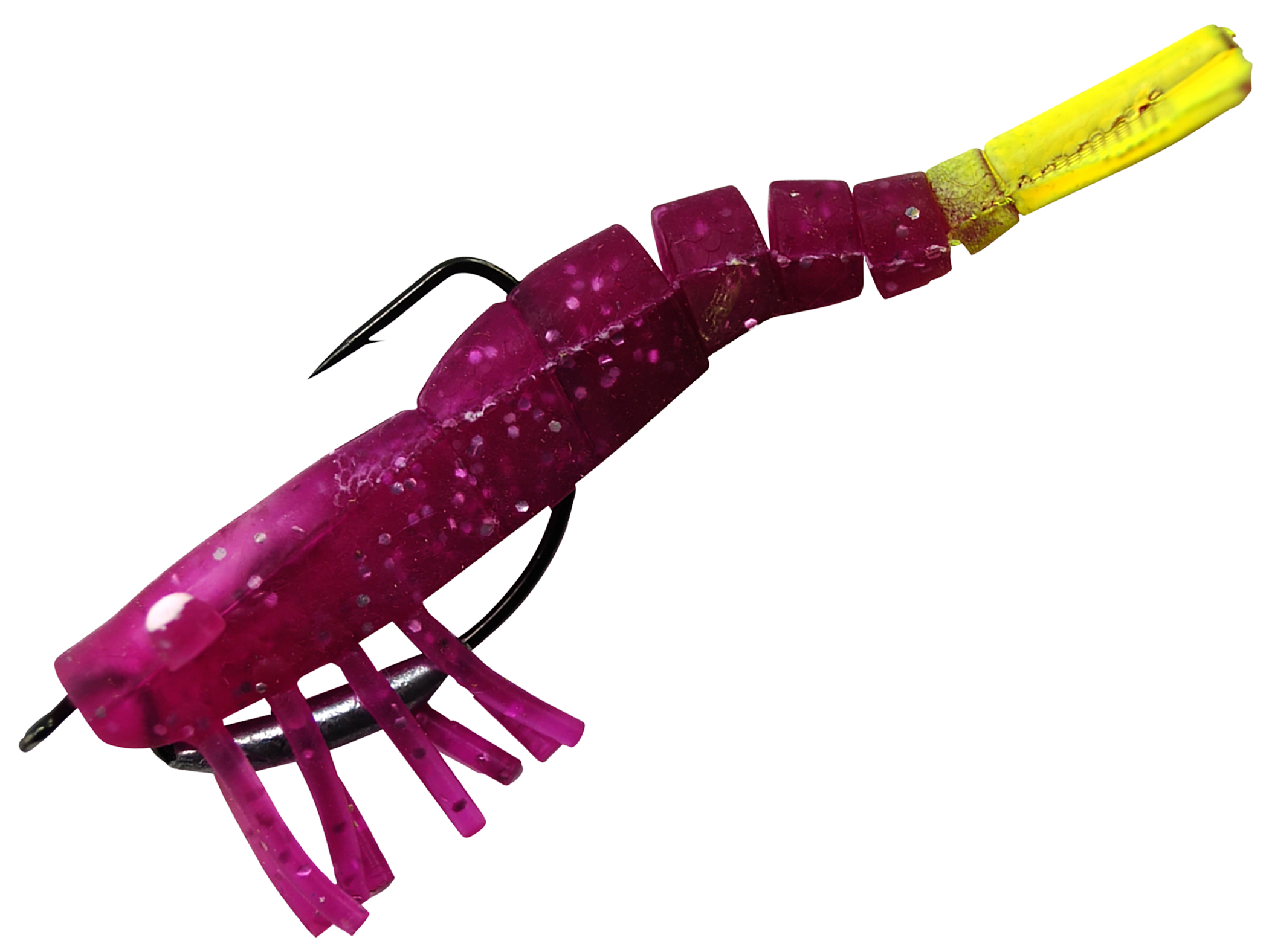 Image of Vudu Weedless Shrimp - 3-1/2″ - Purple Chartreuse