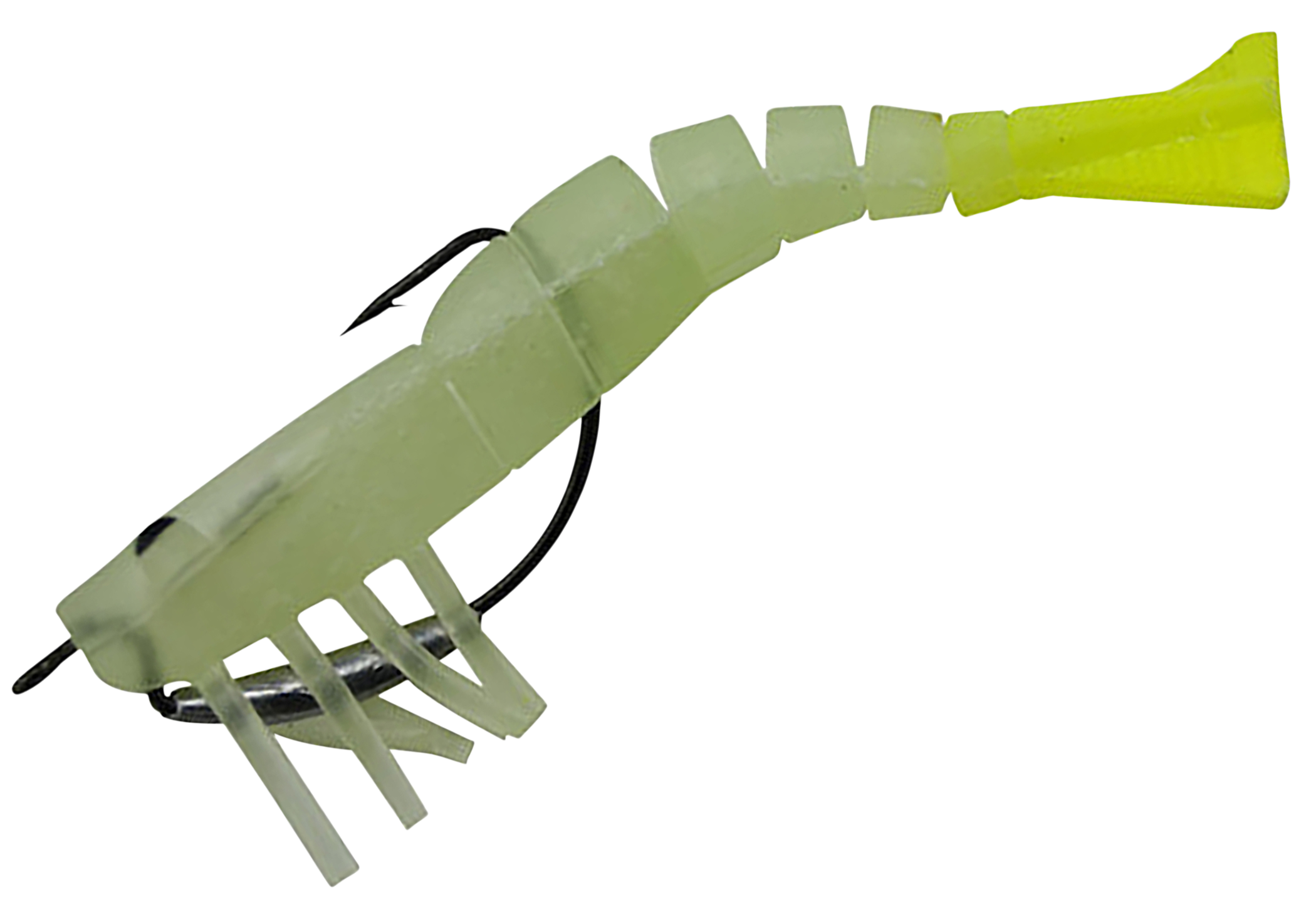 Image of Vudu Weedless Shrimp - 3-1/2″ - Glow Chartreuse