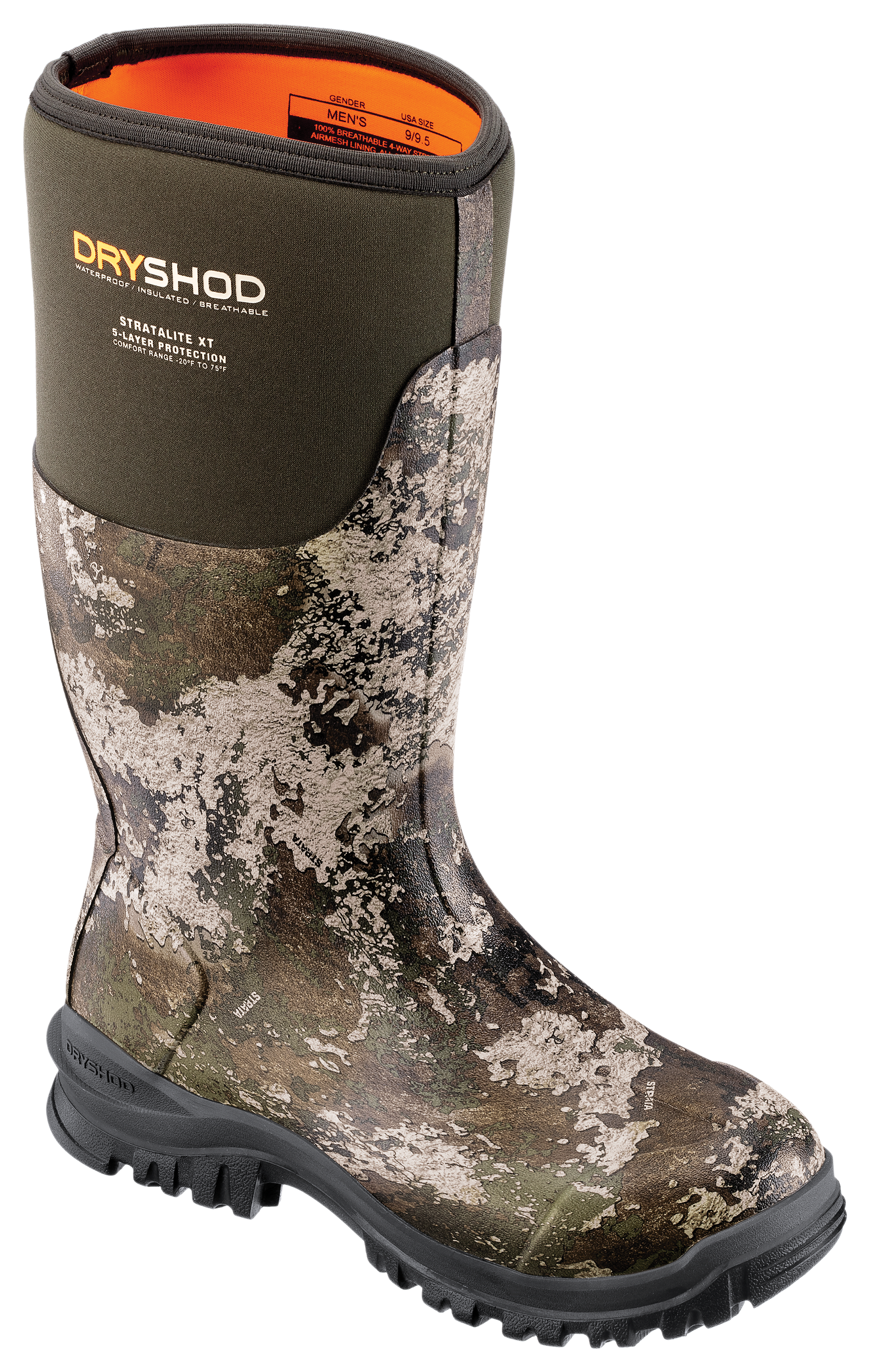 Dryshod Stratalite XT Rubber Boots for Men - TrueTimber Strata - 10M