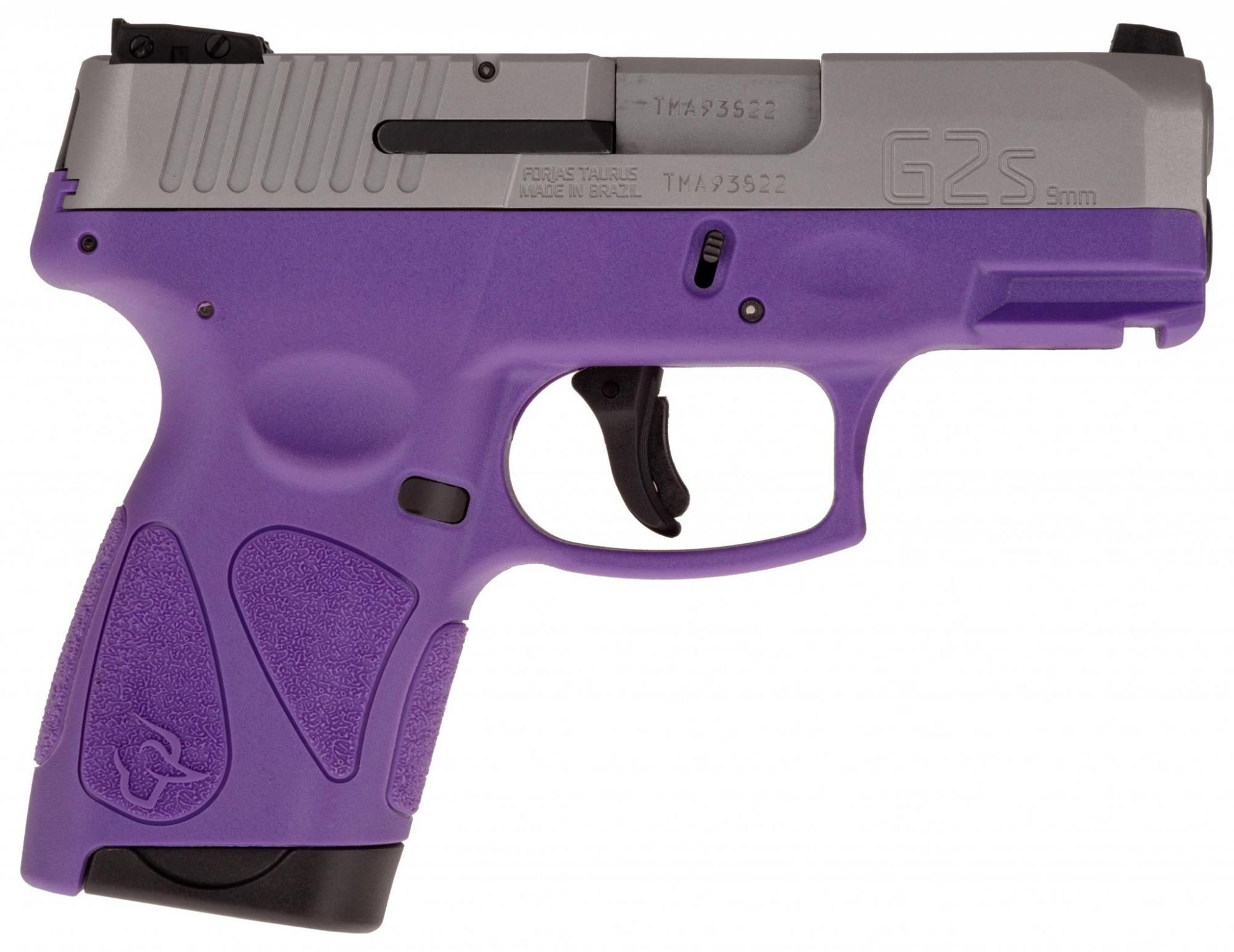 Taurus G2s SemiAuto Pistol with Manual Safety  9mm  StainlessDark Purple