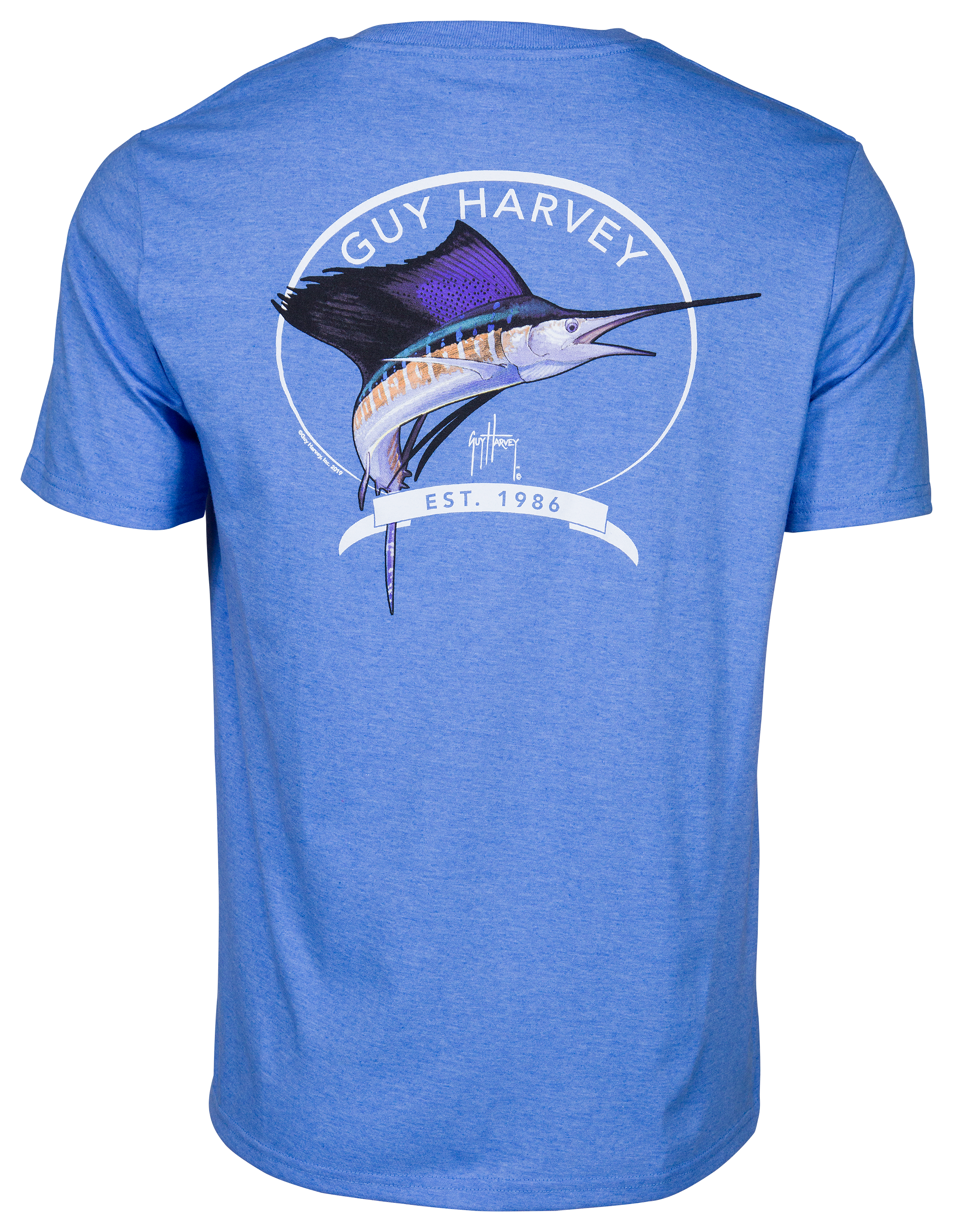 Guy Harvey Core Sailfish Short-Sleeve Pocket T-Shirt for Men  - Heather Roy