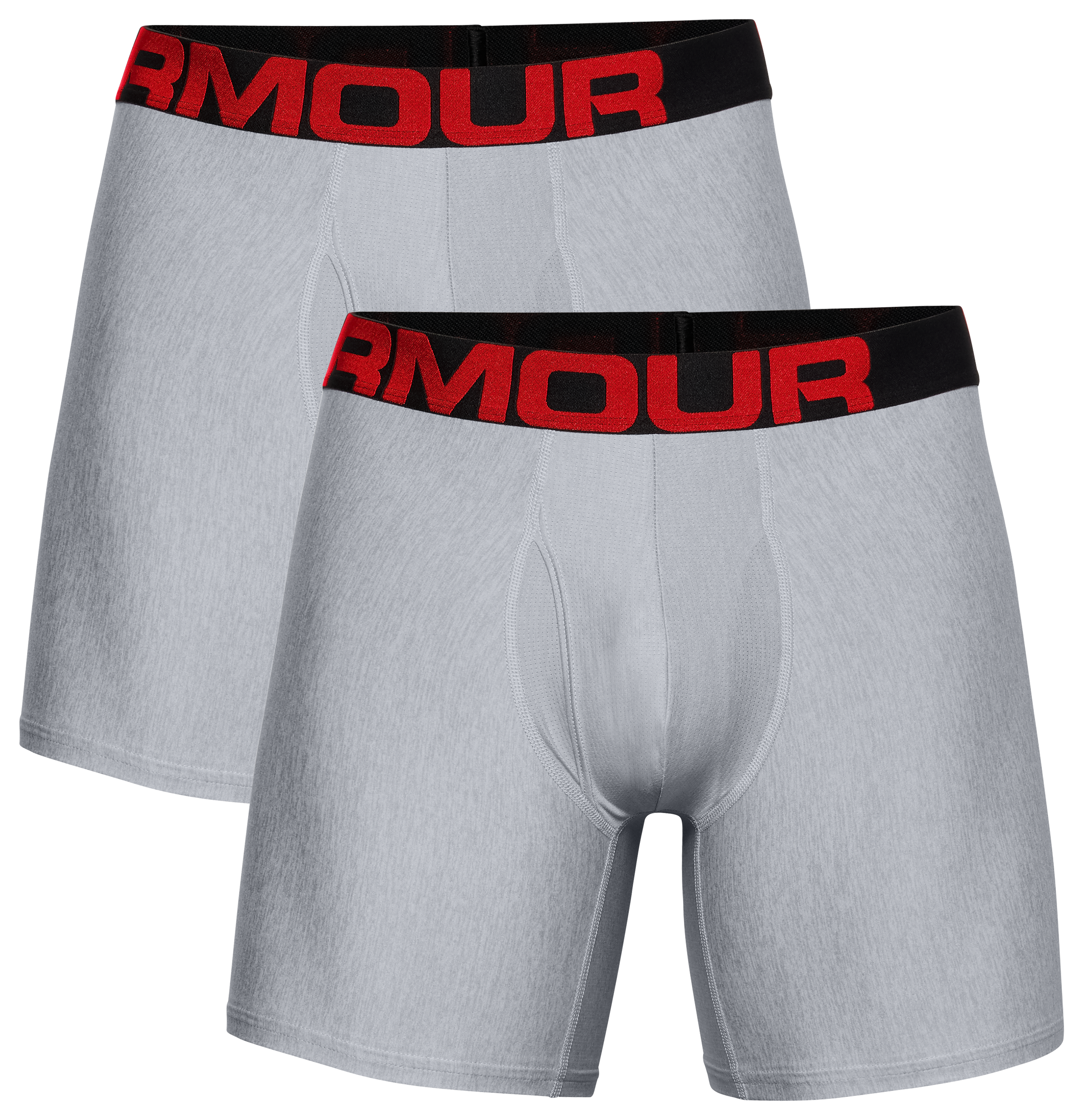 Image of Under Armour Tech 6' Boxerjocks for Men - Mod Gray Light Heather - S