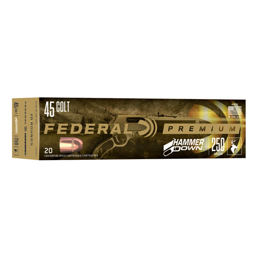 Federal HammerDown .45 Long Colt 250 Grain Hollow Soft Point Centerfire Handgun Ammo