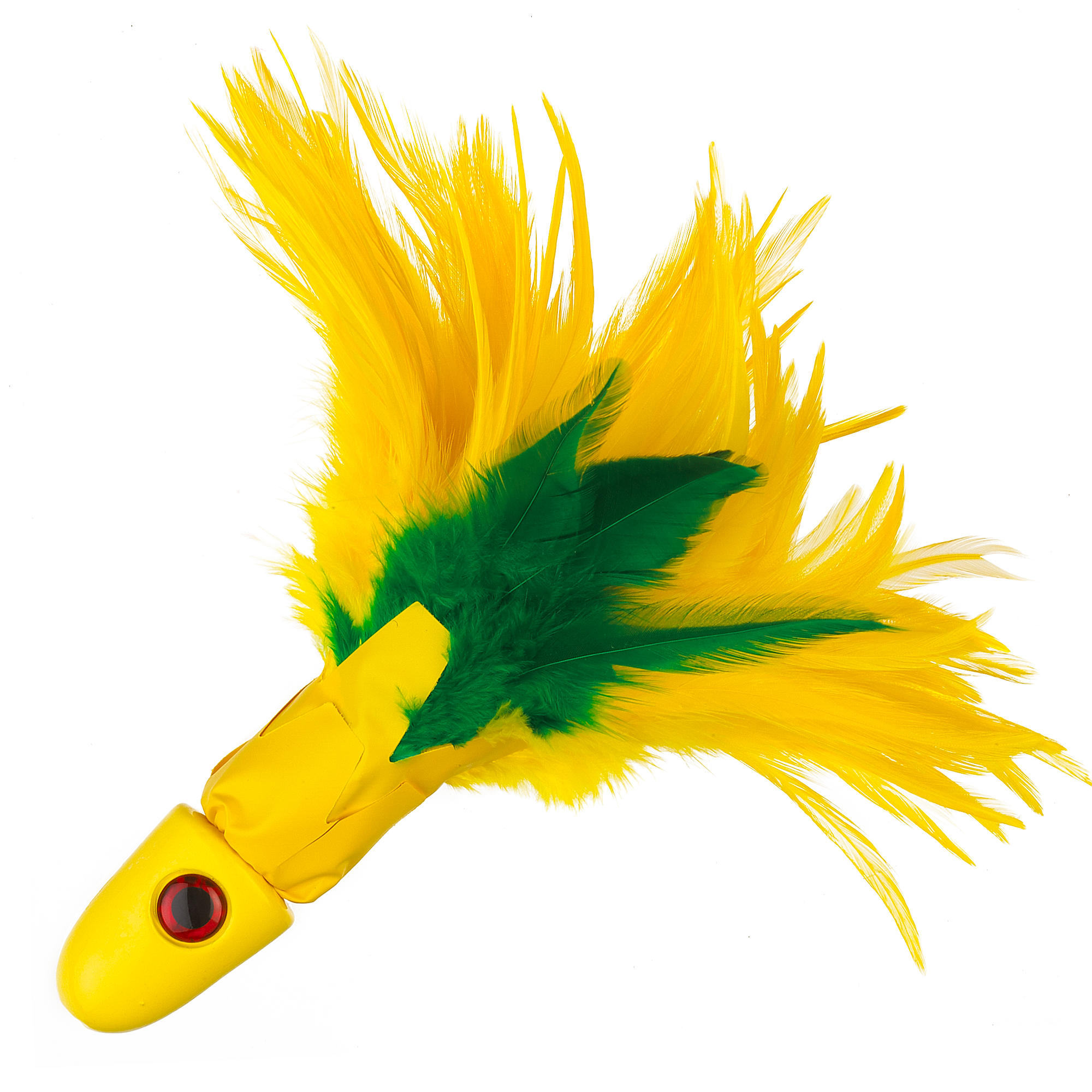 No-Alibi Trolling Feathers - Unrigged - 1/2 oz - Yellow/Green