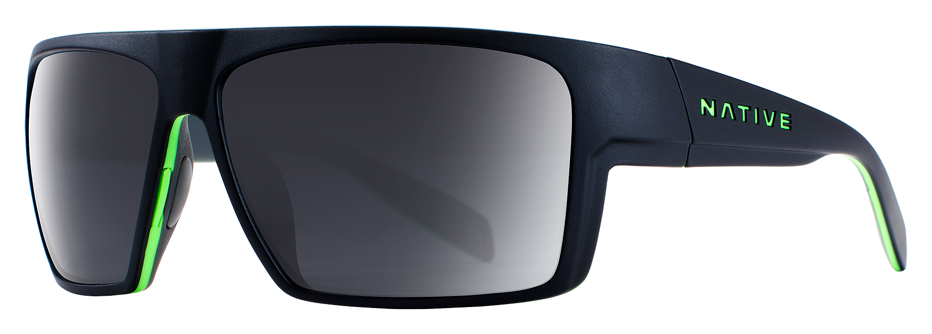 Native Eyewear Eldo XD9010 Polarized Sunglasses - Black+Lime Green/Gray - L