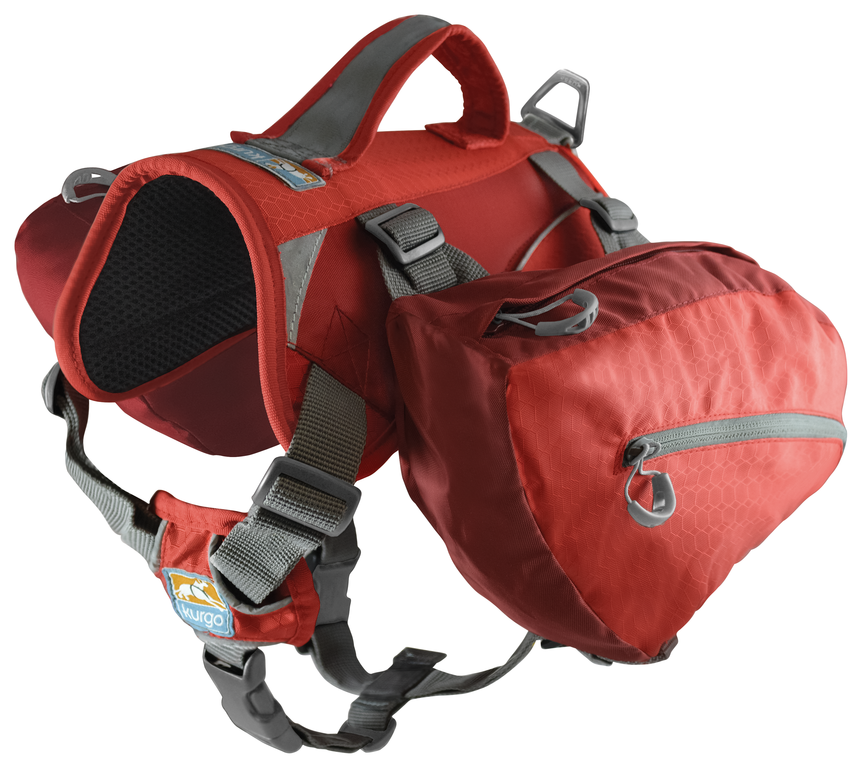 Kurgo Baxter Dog Backpack - 50-110 lb. Dogs - Barn Red - Kurgo