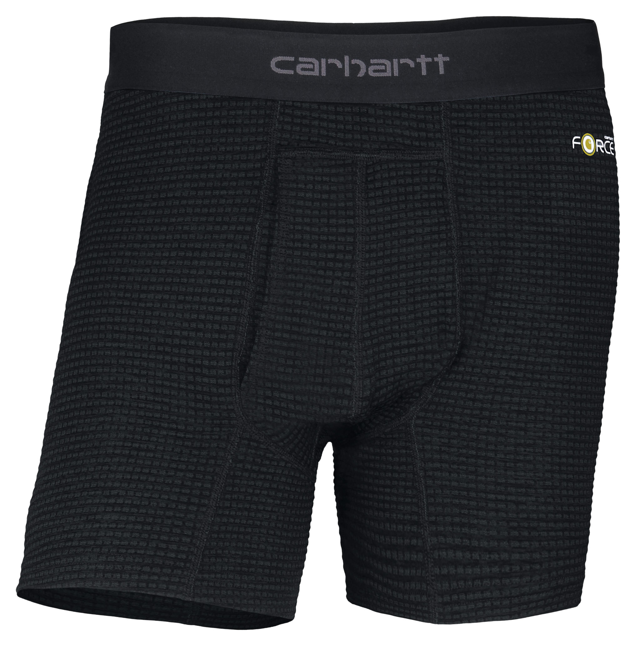 Image of Carhartt Base Force 5″ Tech Boxer Briefs for Men - Black Grid - 3XL
