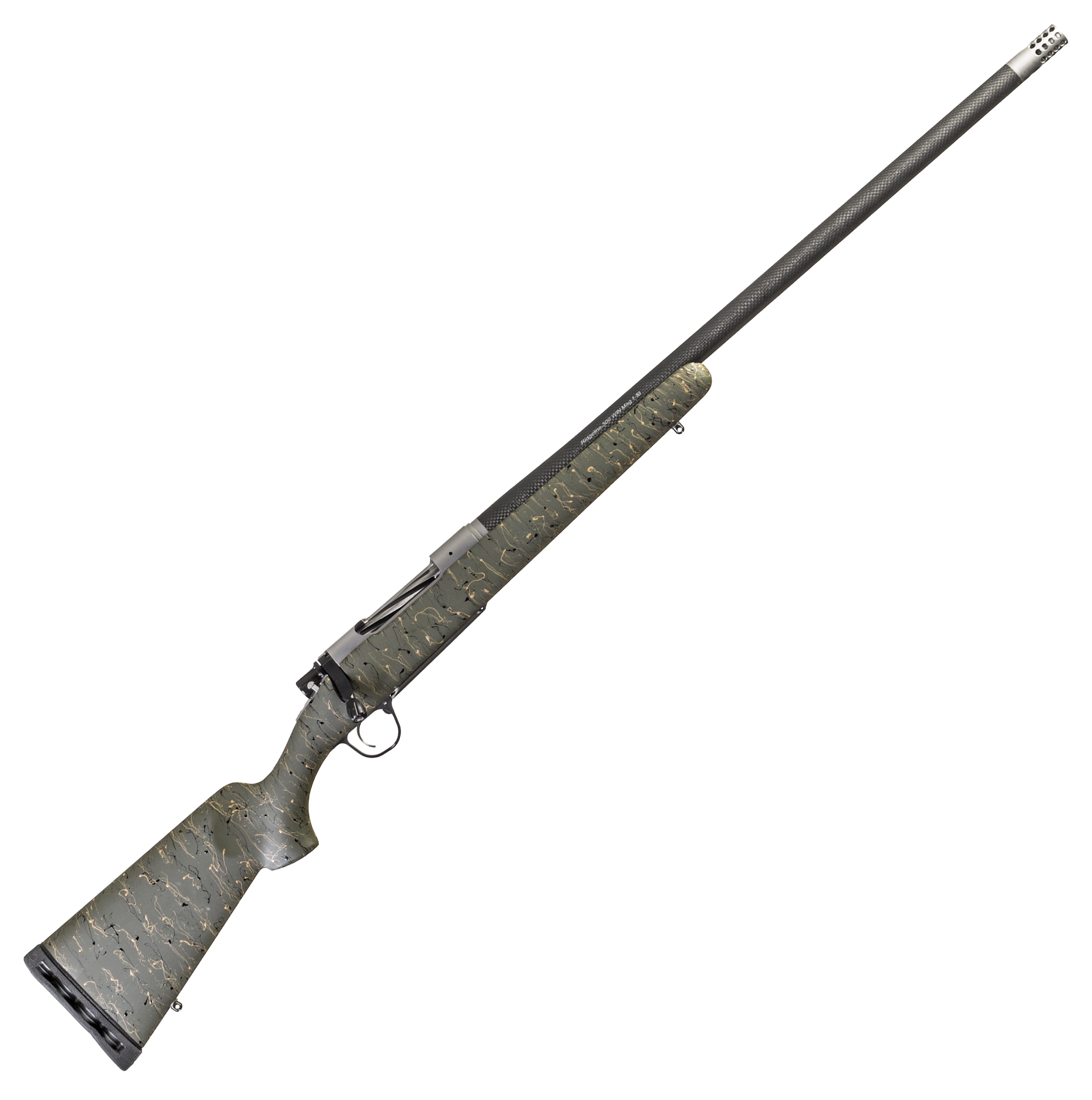 Christensen Arms Ridgeline BoltAction Rifle  308 Win  24  Right  Stainless Steel  GreenBlackTan  4  1