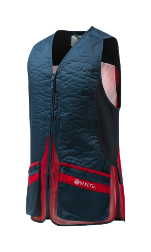 Beretta Silver Pigeon Evo Shooting Vest for Men - Total Eclipse Blue/Red - XS - Beretta