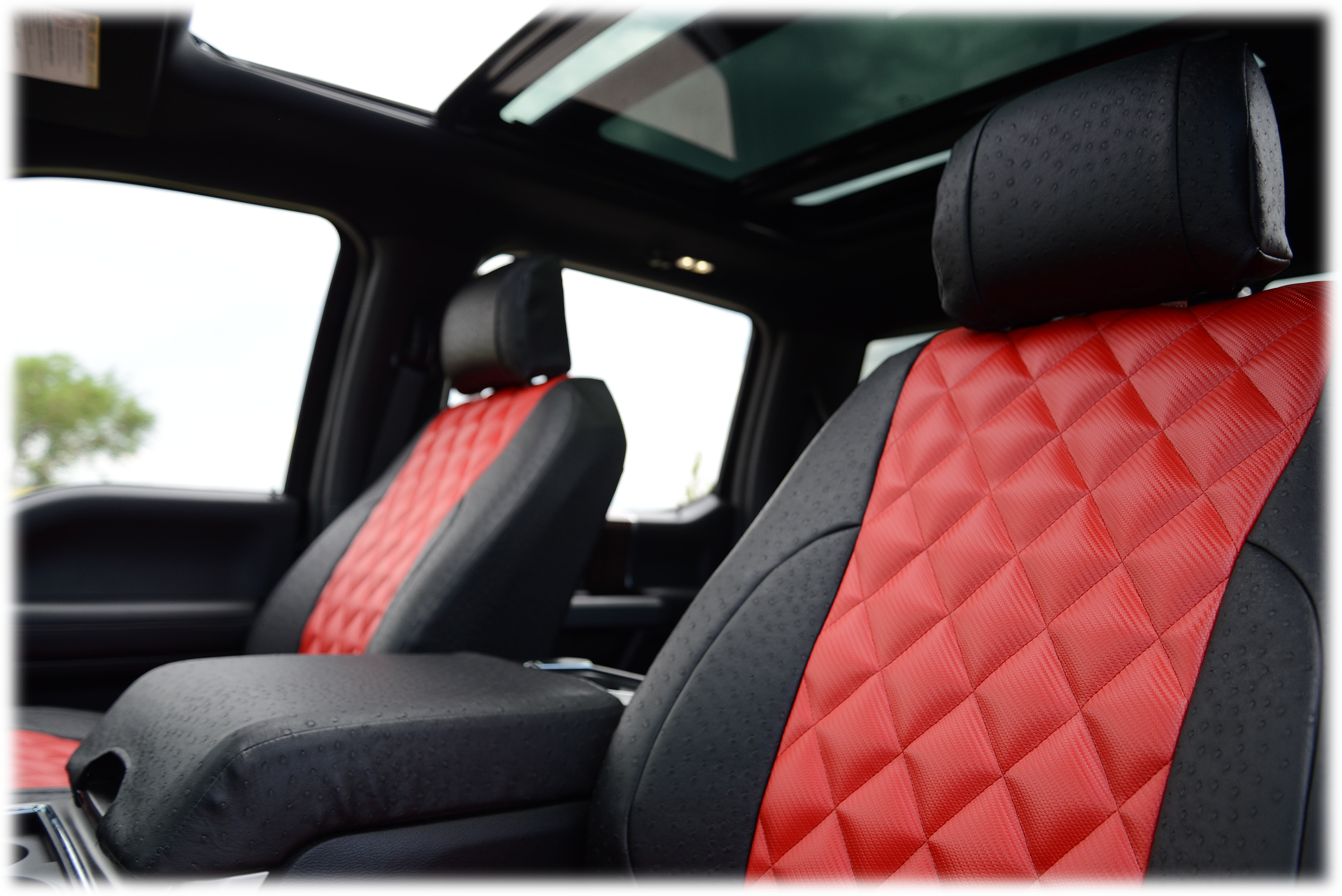 Image of Ruff Tuff Carbon Fiber Quilted Seat Cover with Carbon Fiber Trim