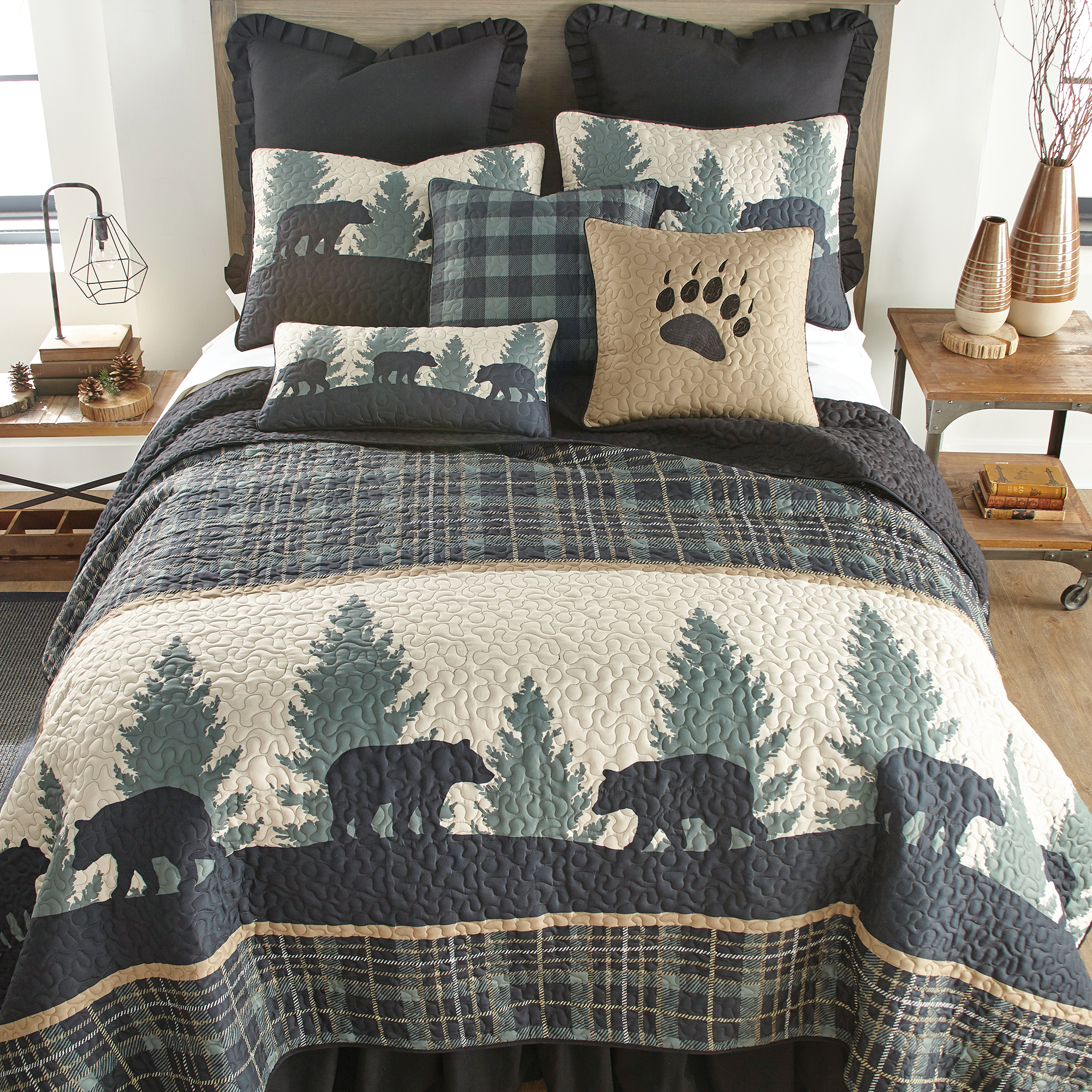 Donna Sharp Bear Walk Plaid Bedding Collection Quilt - California King