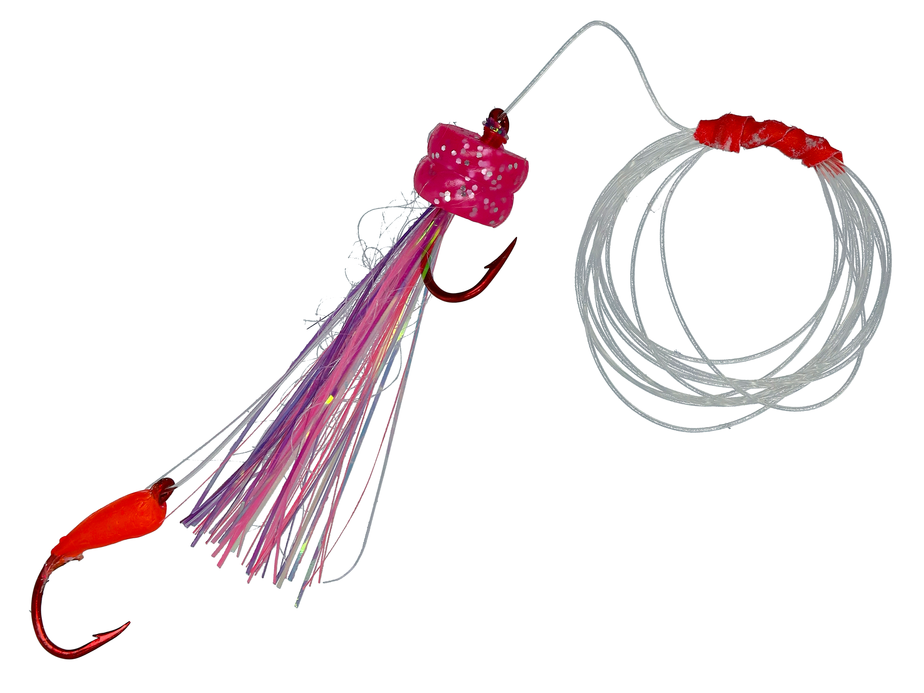 Image of Mack's Lure Koke-A-Nut Glo Series Rig - 36″ - Hot Pink/Purple