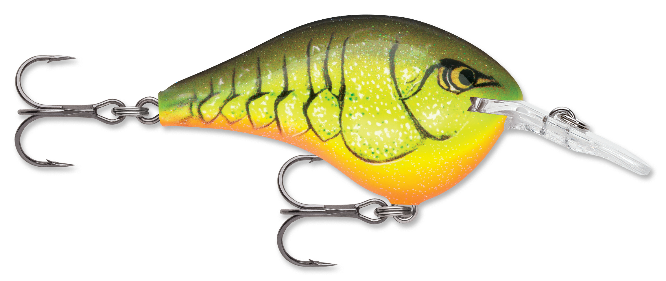 Image of Rapala DT Dives-To Series Crankbait - Chartreuse Rootbeer Crawdad - 2″ - 3/8 oz. - 6'