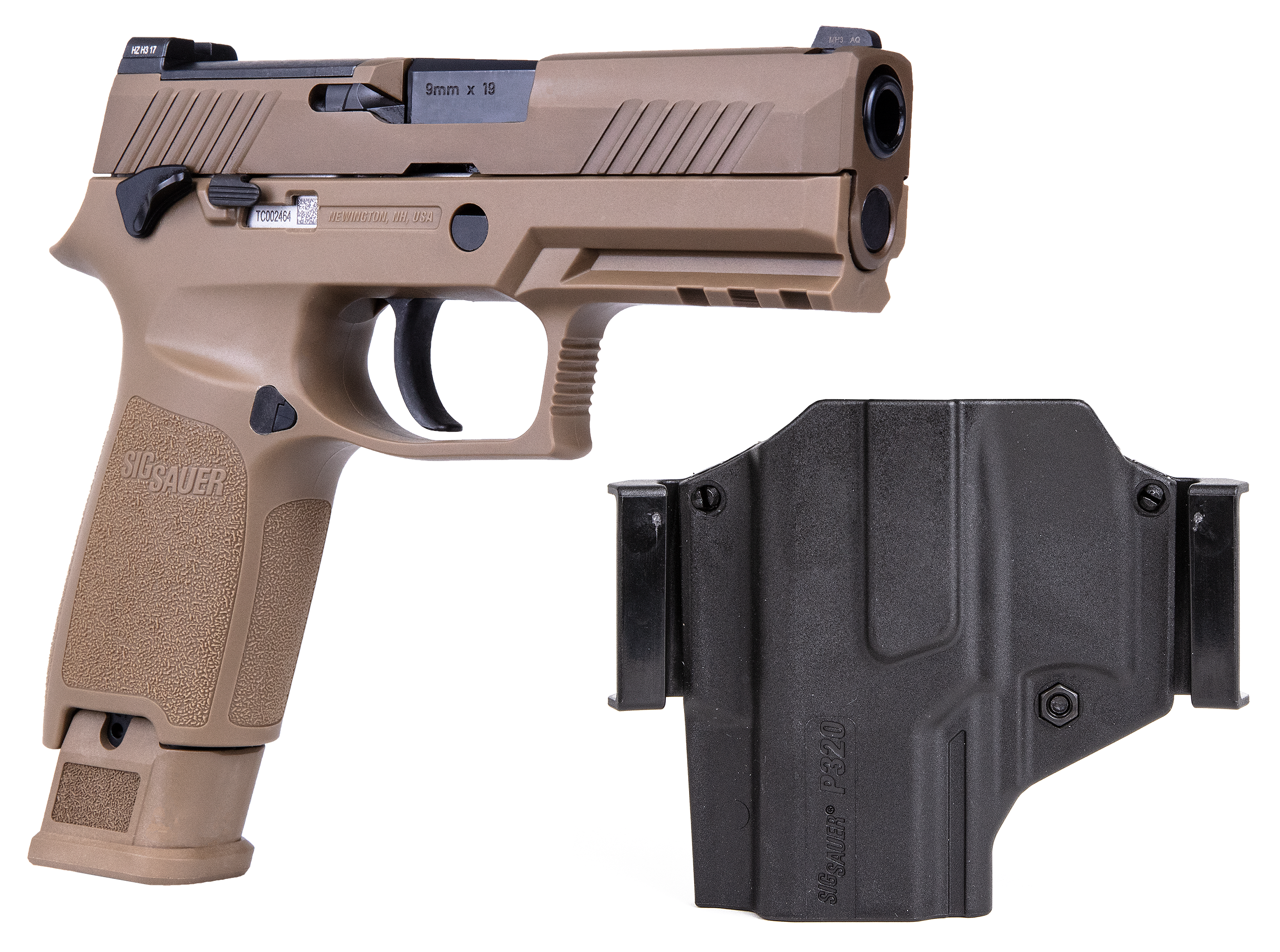 SIG SAUER P320M18 Coyote Tan SemiAuto Pistol with Holster