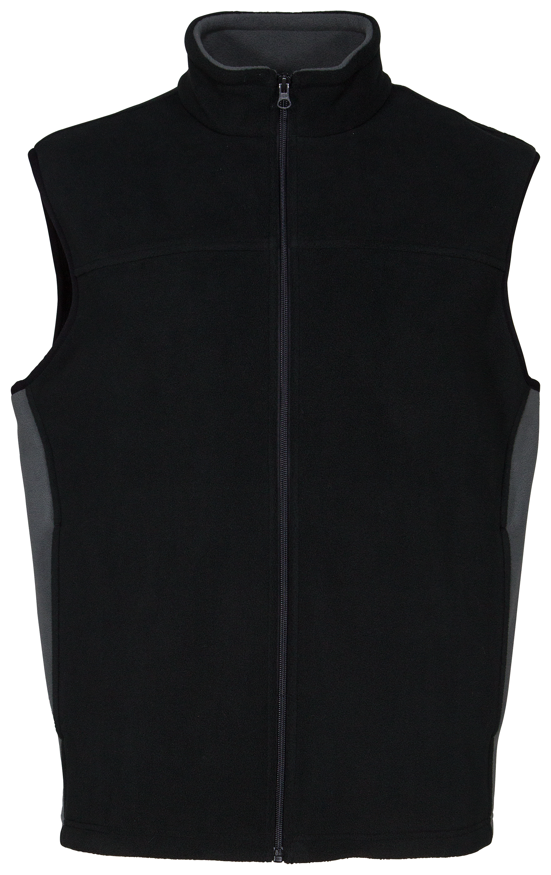 Image of Bass Pro Shops Contrast Fleece Vest for Men - Black/Magnet - L