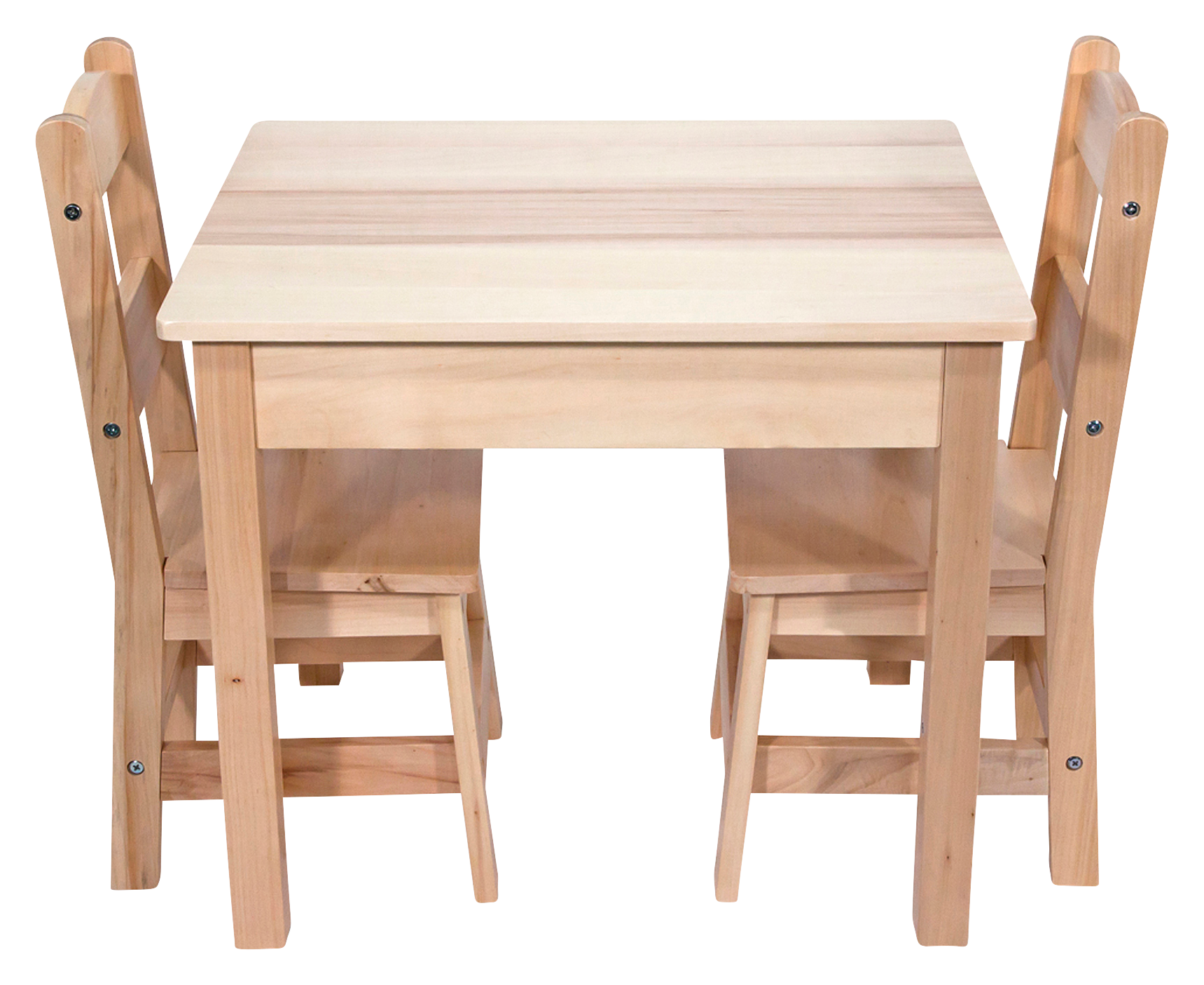 Image of Melissa &Doug Solid Wood Table &Chairs 3-Piece Set for Kids - Natural