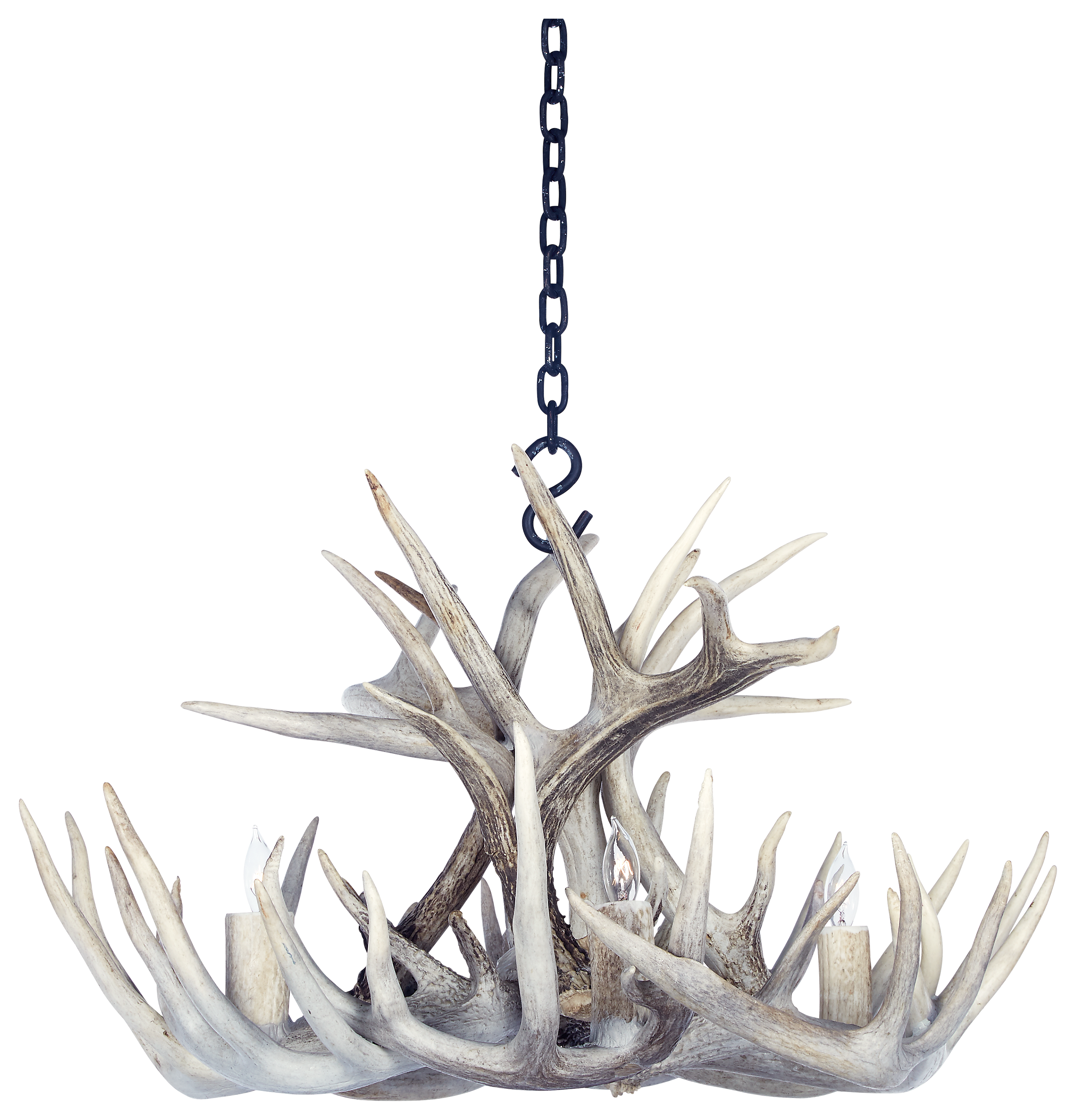 Antlerworx Whitetail Antler 4-Light Chandelier - Sunbleached