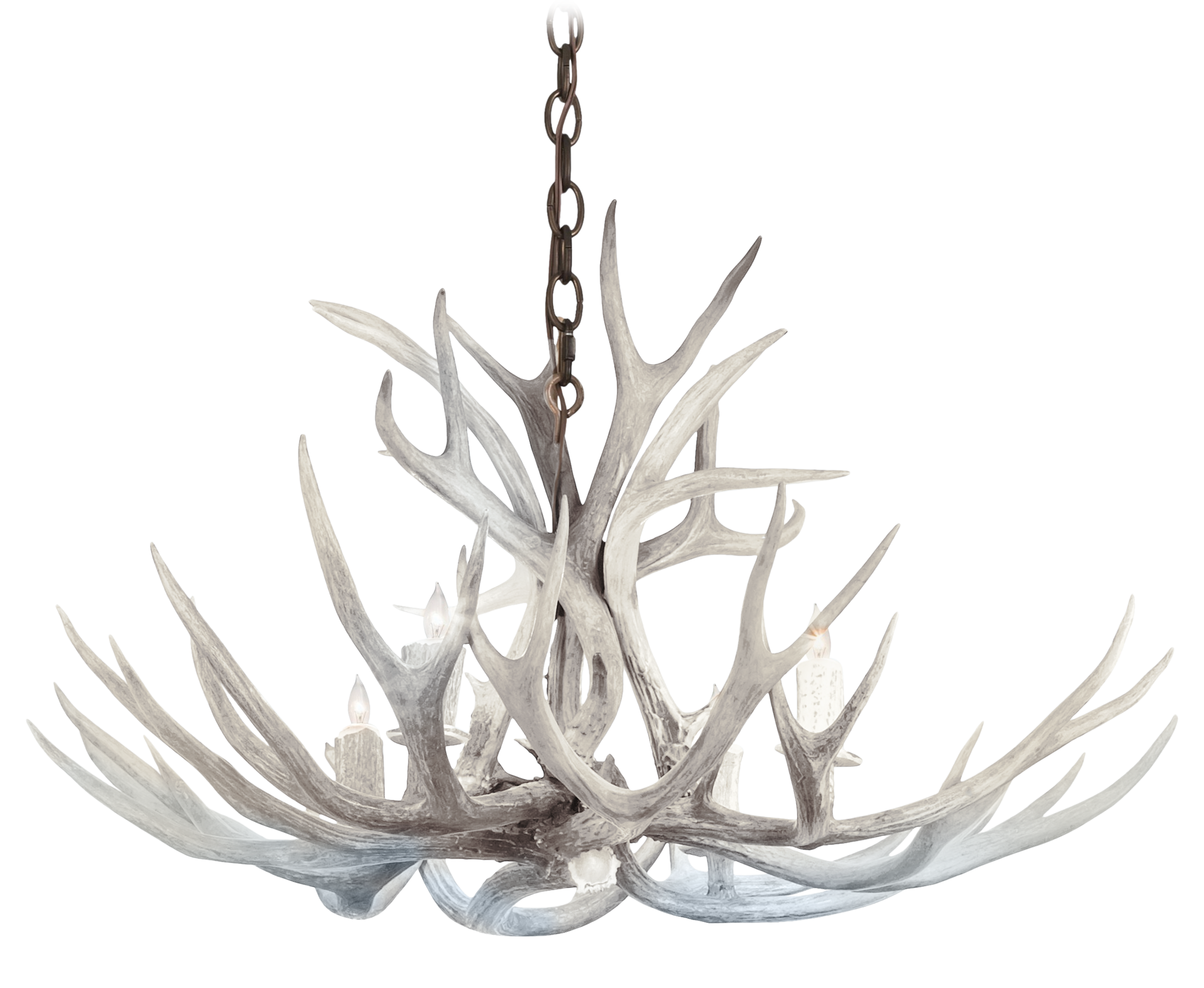 Antlerworx Mule Deer Antler 4-Light Chandelier - Sunbleached