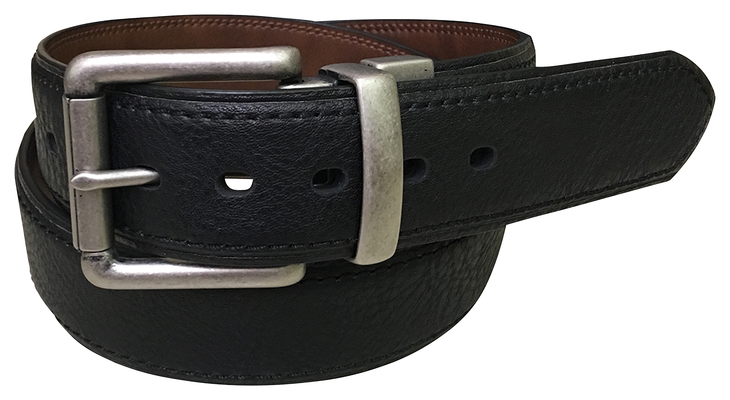 BERNE 38mm Genuine Leather Belt for Men - Black/Brown - 46