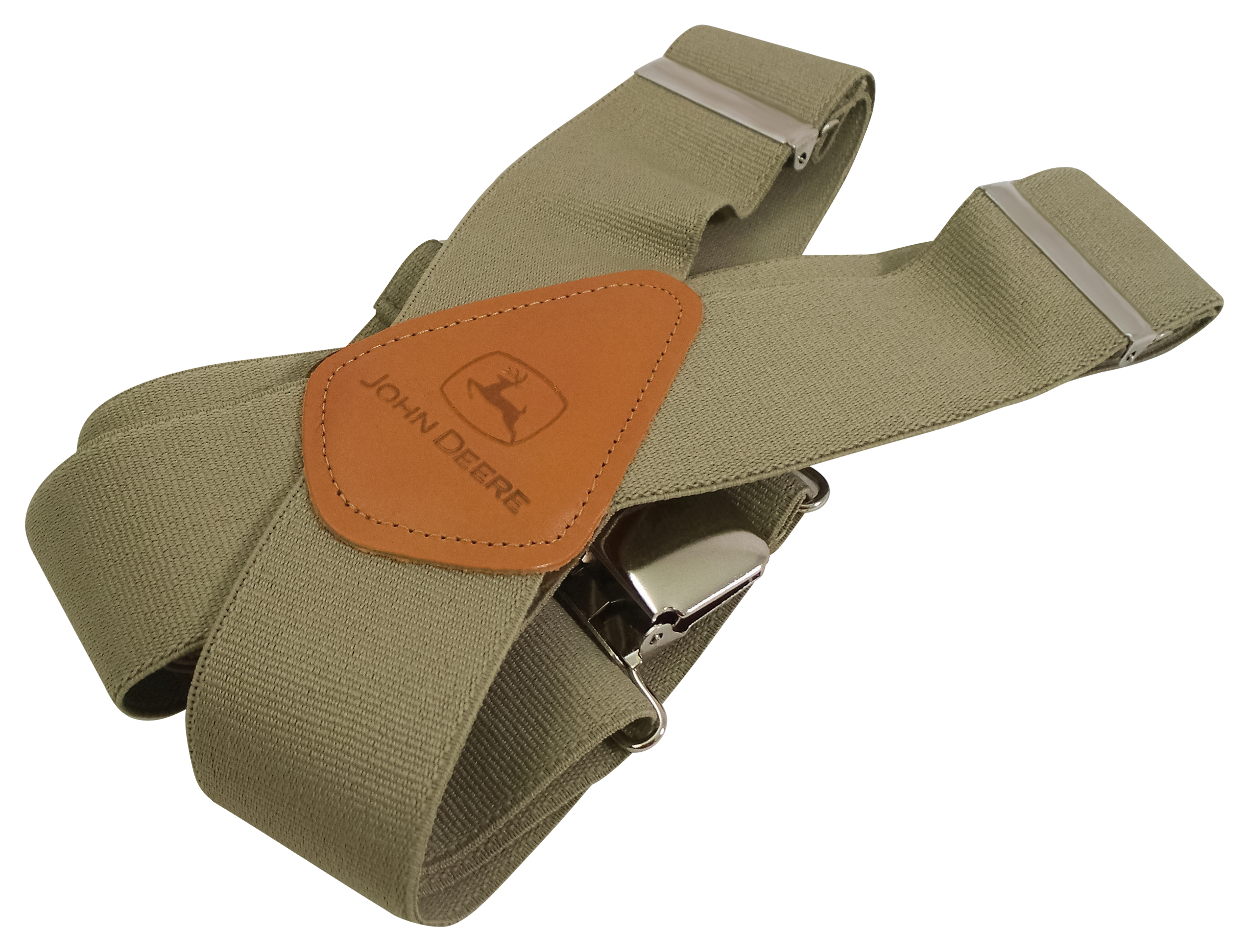 John Deere Industrial Terry Clip-On Suspenders for Men - Green