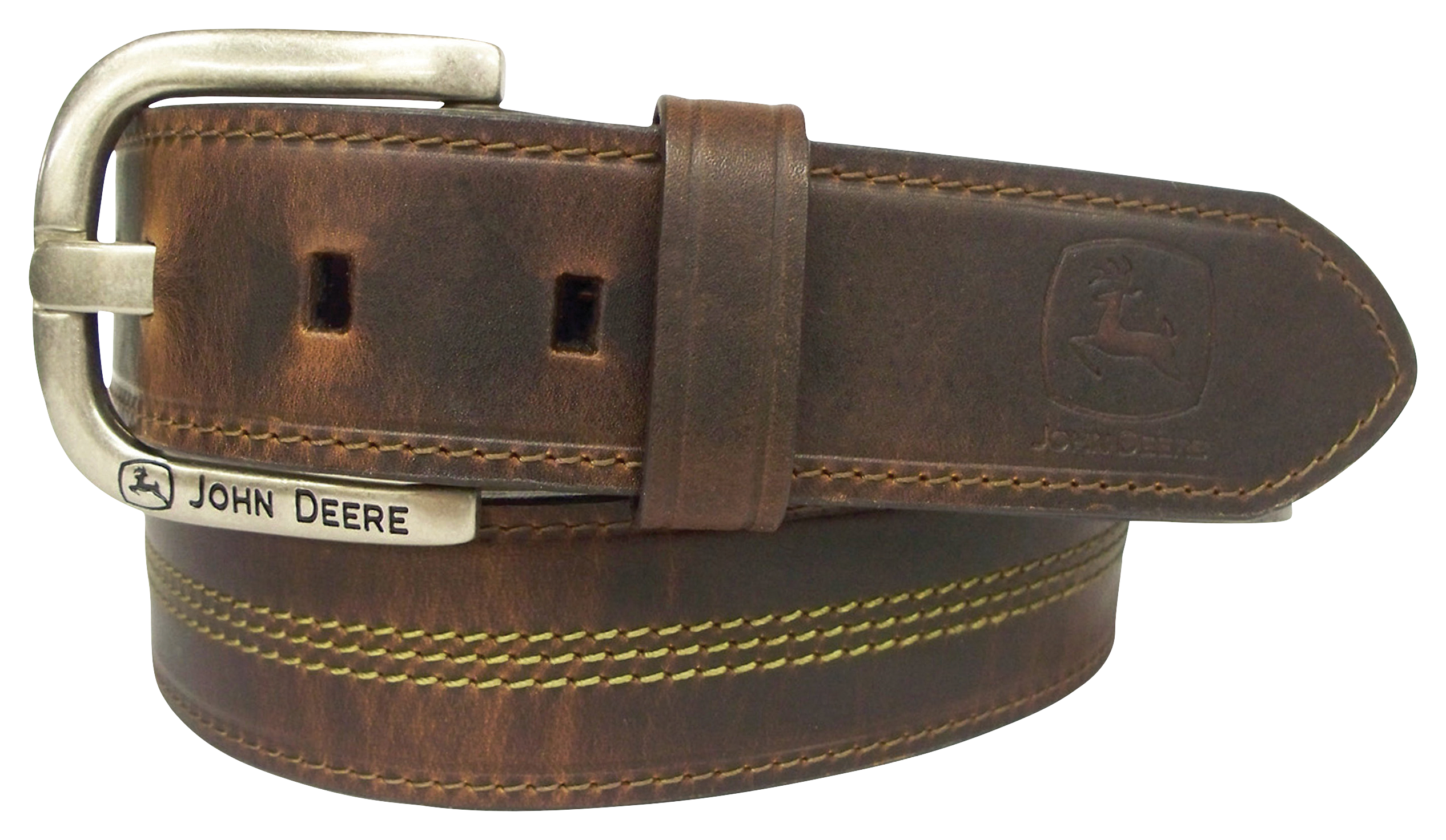 John Deere 38MM Top-Grain Leather Belt for Men - Brown - 42