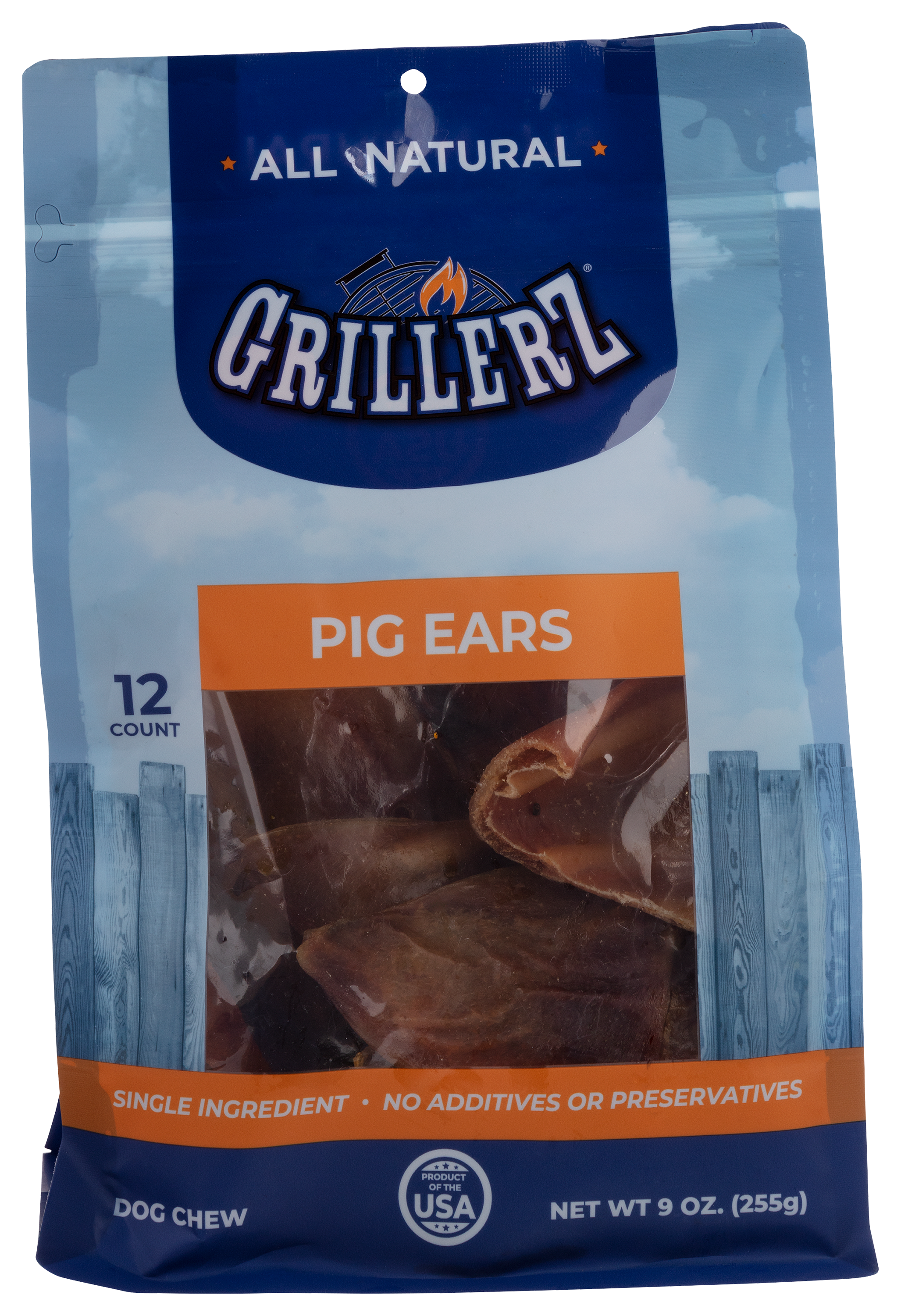 Scott Pet Products Grillerz Pig Ears Dog Treats - 12 Count - Grillerz