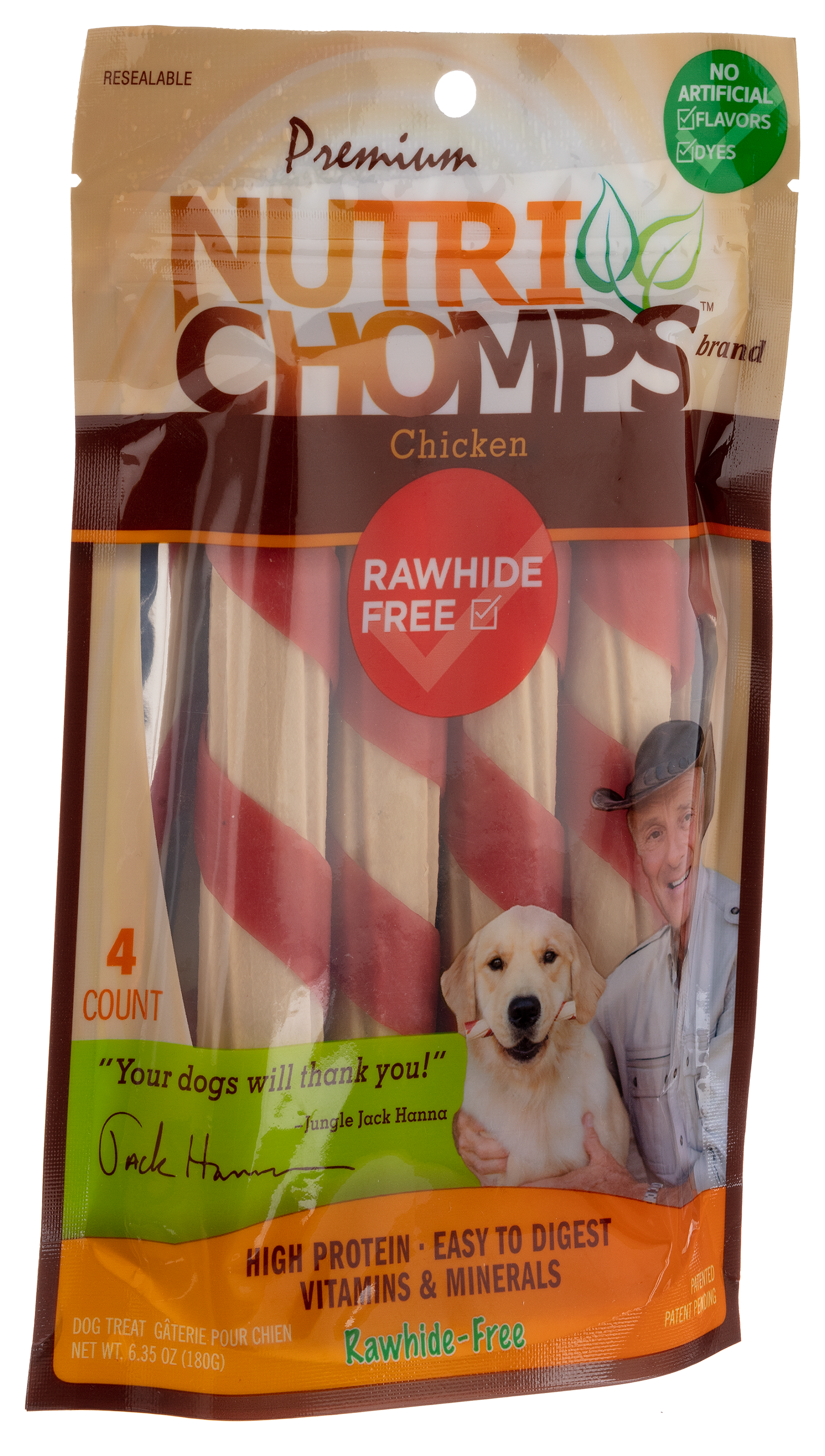 Nutri Chomps Chicken Twist with Wrap Dog Treats