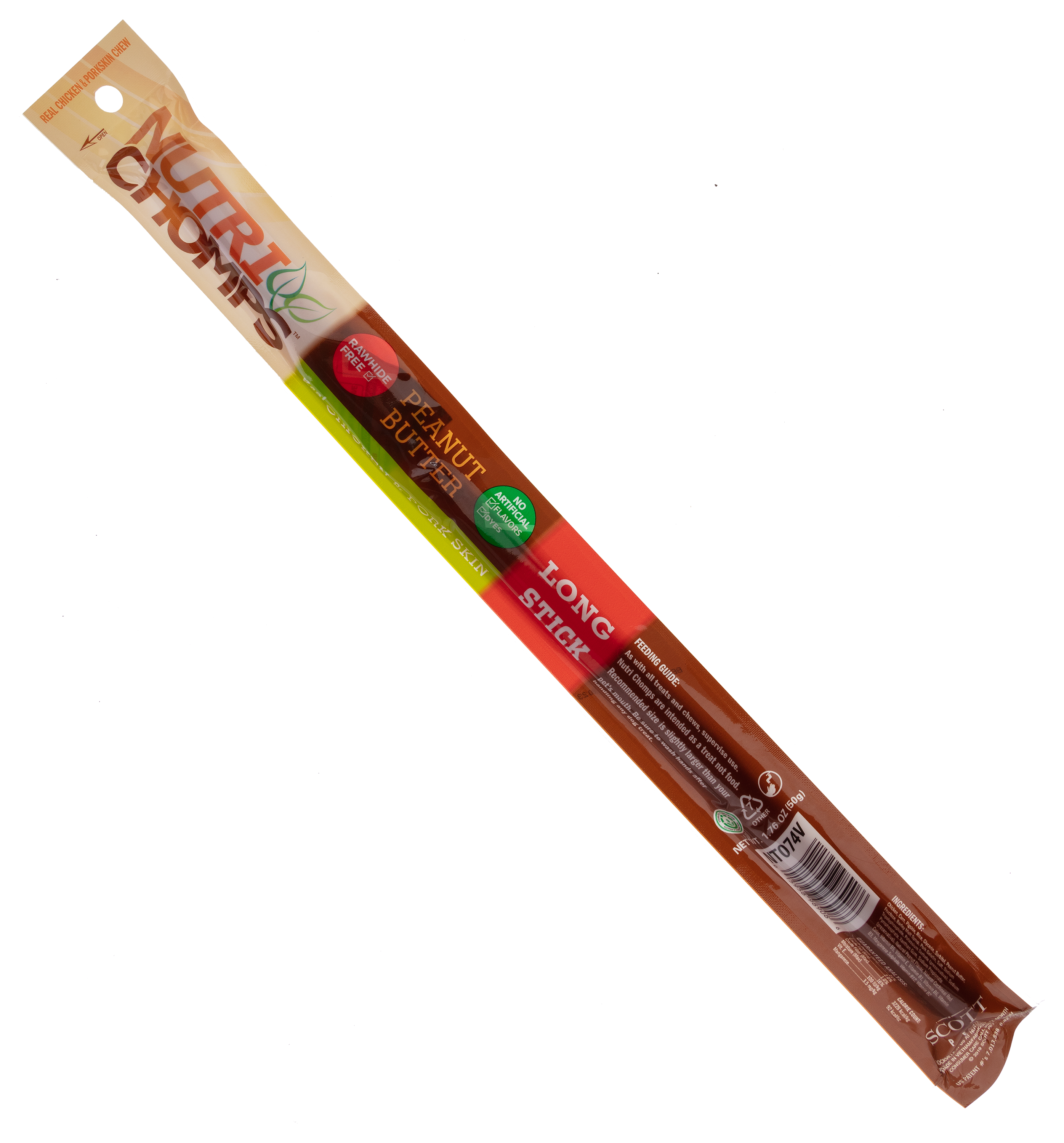 Scott Pet Products Nutri Chomps 15 Peanut Butter Wrapped Long Stick Dog 