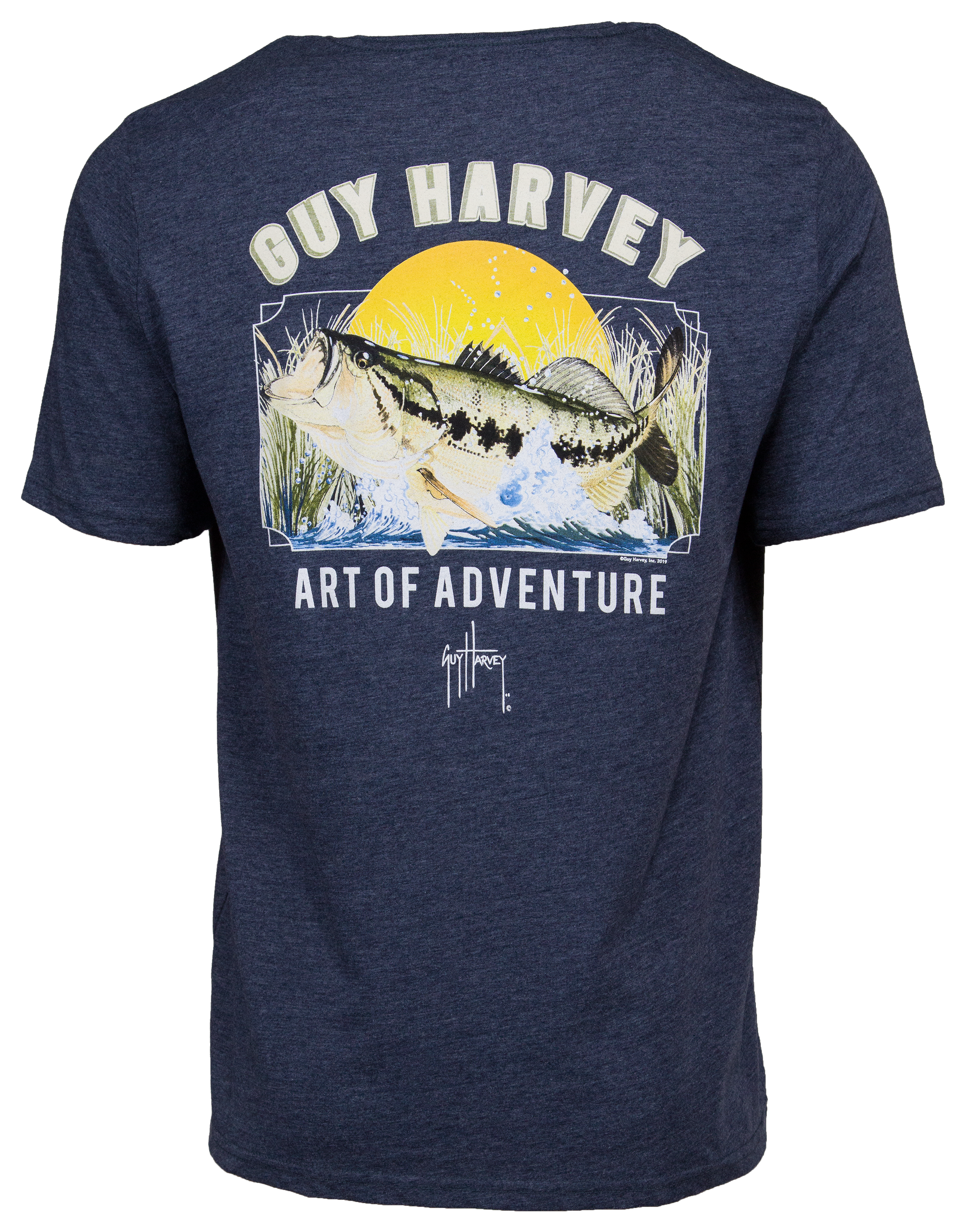 Guy Harvey Art of Adventure Short-Sleeve T-Shirt for Men - Heather Navy - S