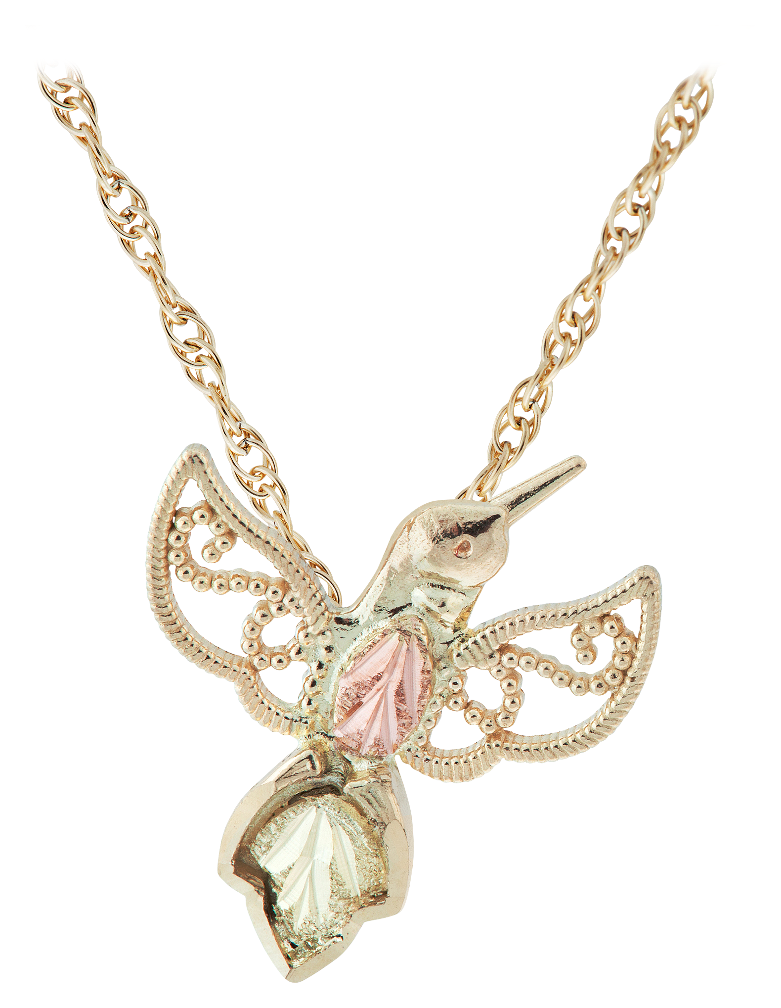 Black Hills Gold Hummingbird Necklace