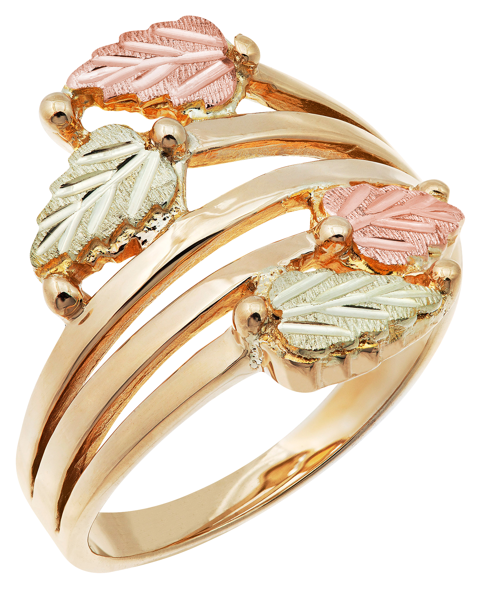 Landstroms Black Hills Gold Contemporary Pink and Green Grape Leaves Gold 