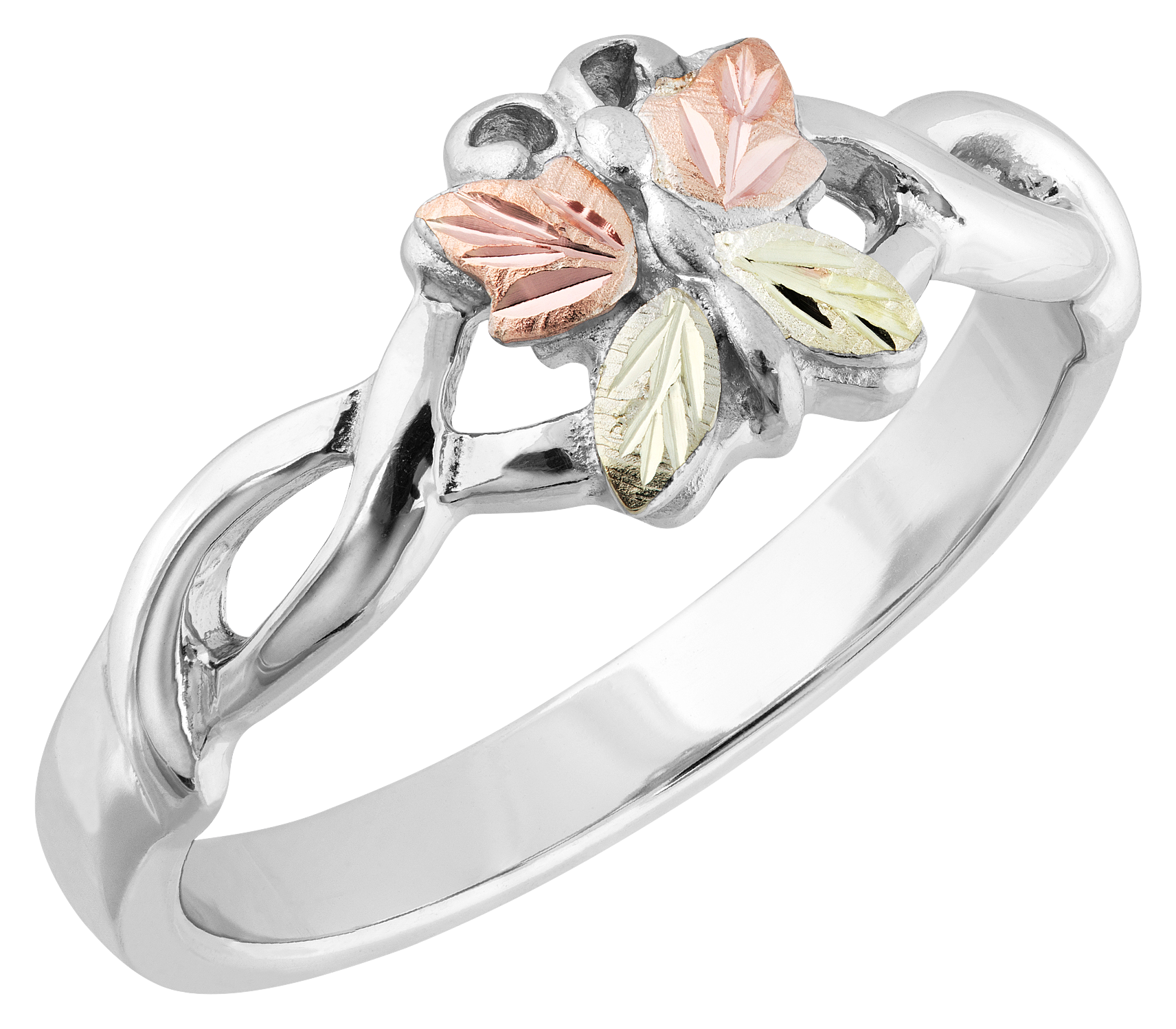 Black Hills Gold on Sterling Silver Butterfly Ring for Ladies - 9