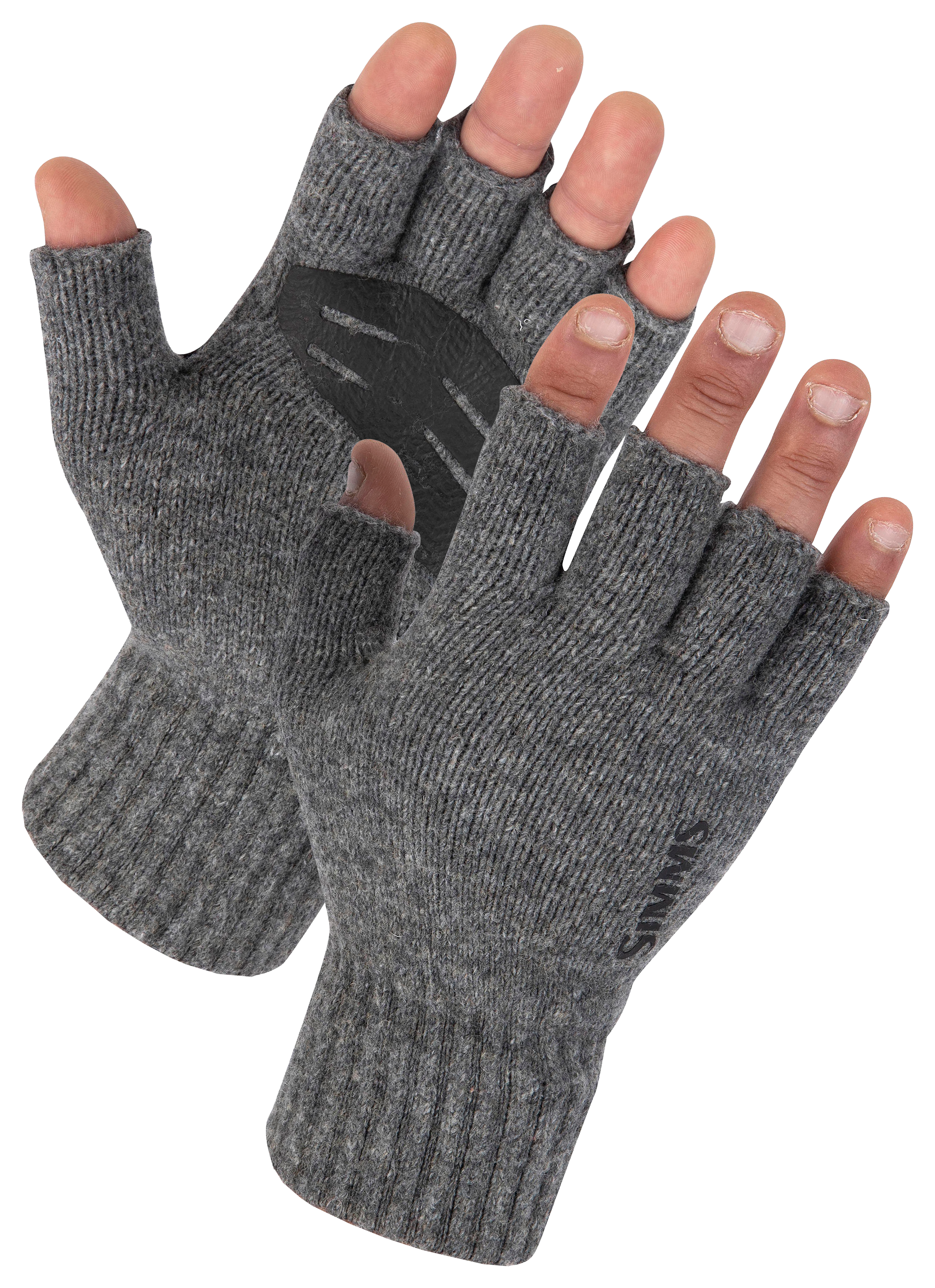 Simms Wool Half-Finger Mitts - Steel