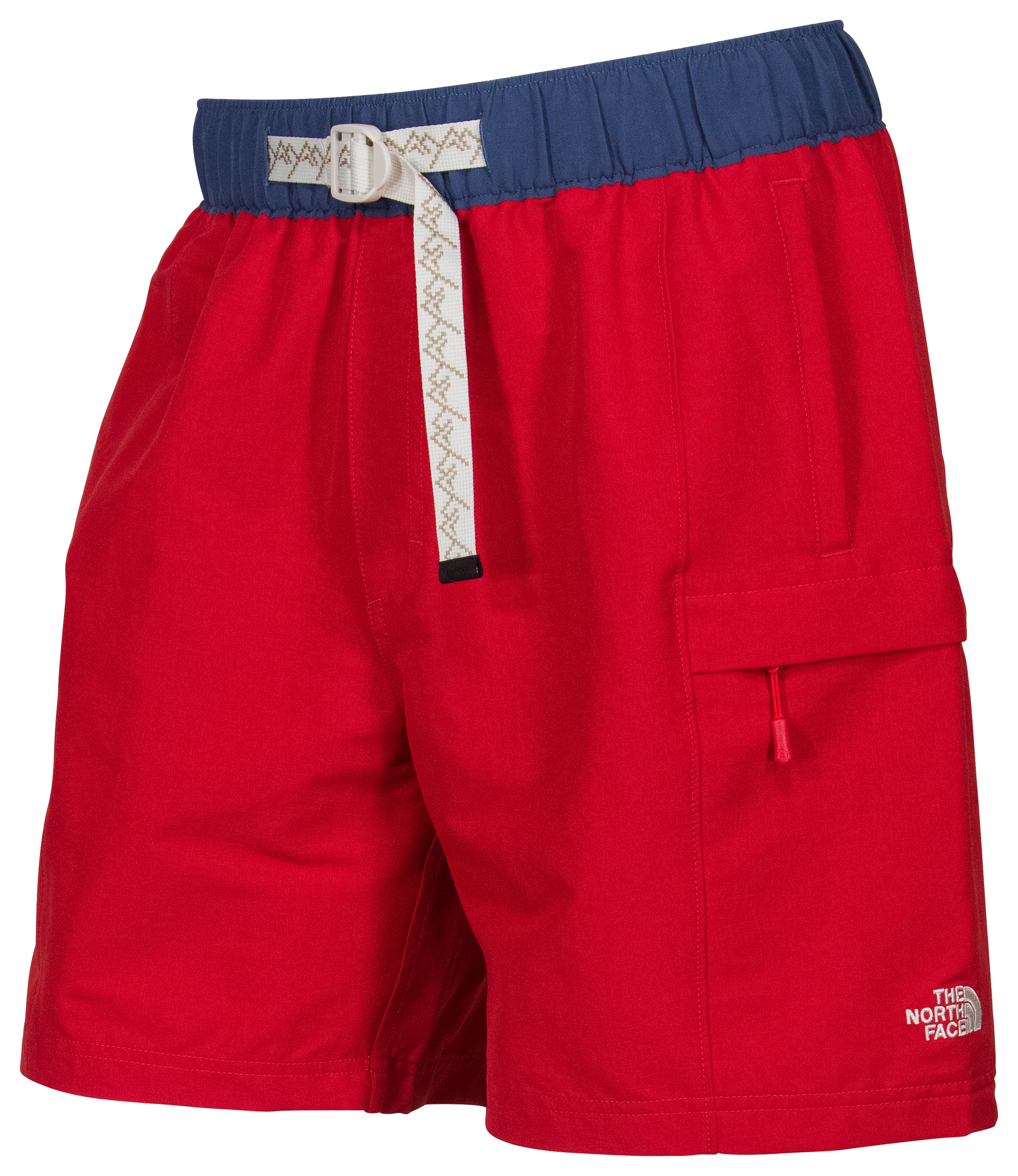 The North Face Class V Belted Shorts for Men - Rococco Red/Vintage Indigo -