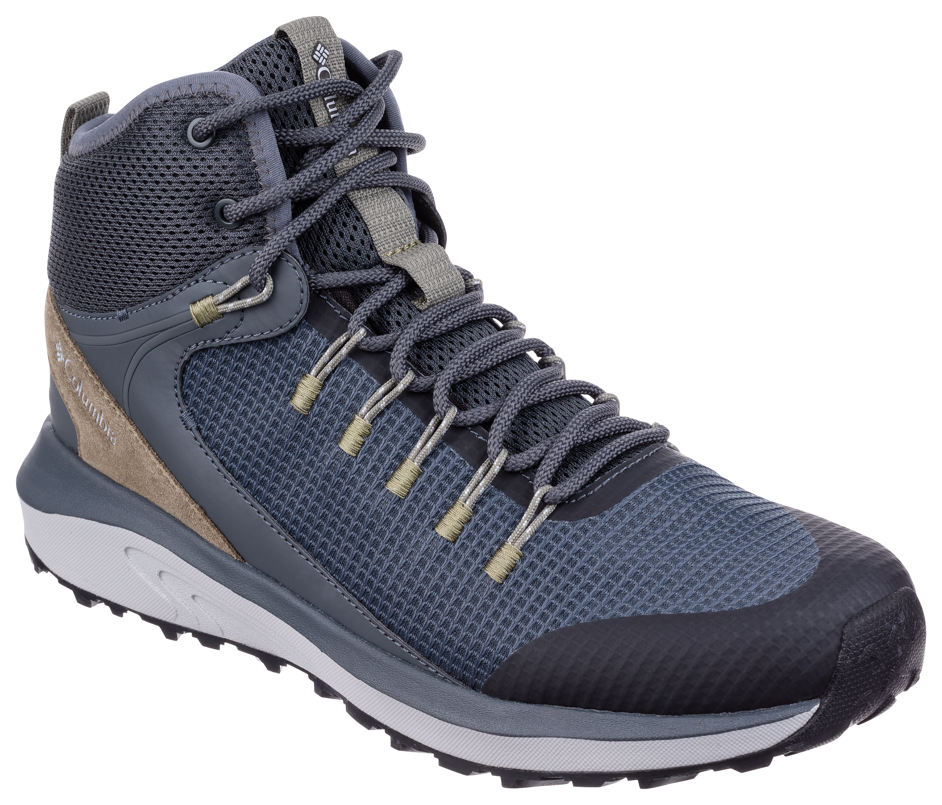 Image of Columbia Trailstorm Mid Waterproof Hiking Boots for Men - Graphite/Creek - 11M