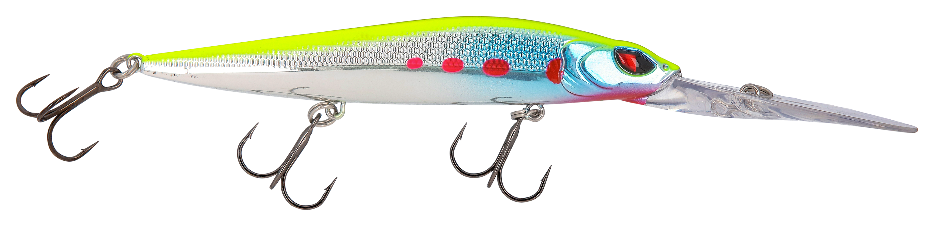 Image of Bass Pro Shops XPS Mean Eye Walleye Series Deep-Running Minnow - 4-1/2″ - Lime Flash