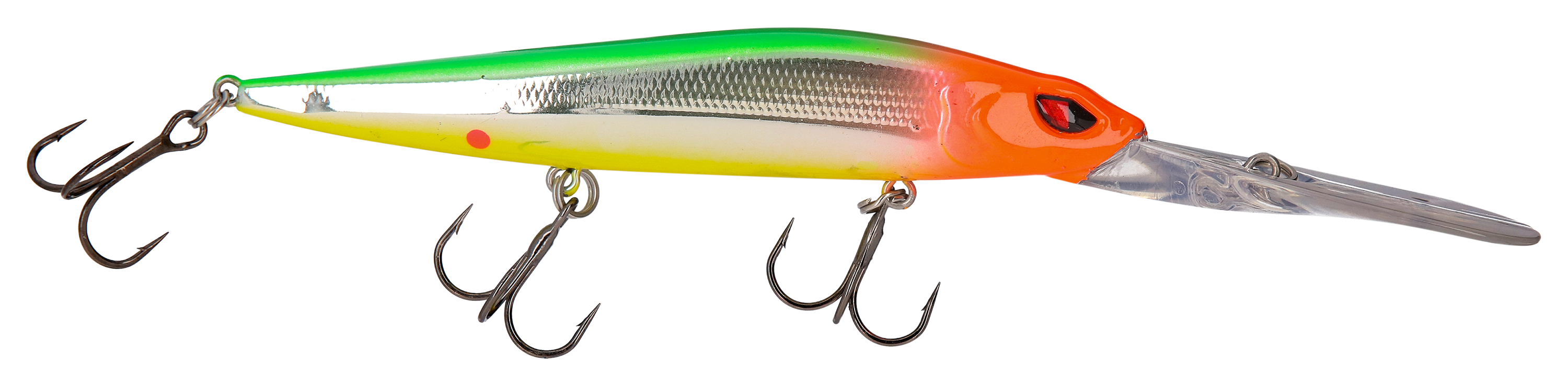 Image of Bass Pro Shops XPS Mean Eye Walleye Series Deep-Running Minnow - 4-1/2″ - Green Hornet